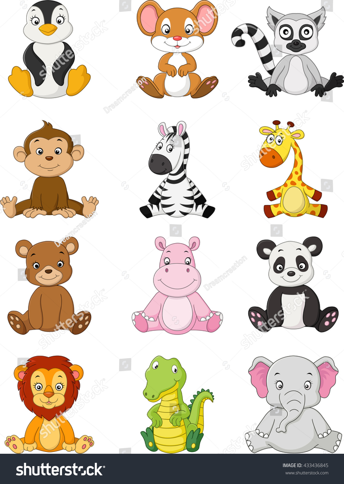 Cartoon Funny Africa Animal Stock Vector Illustration 433436845 ...