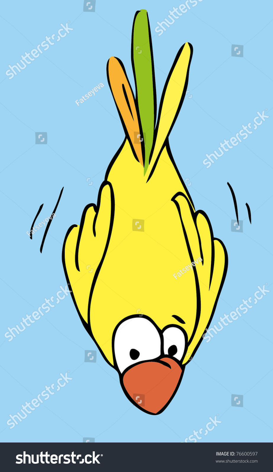 Cartoon Funny Bird Running Down Stock Vector 76600597 - Shutterstock