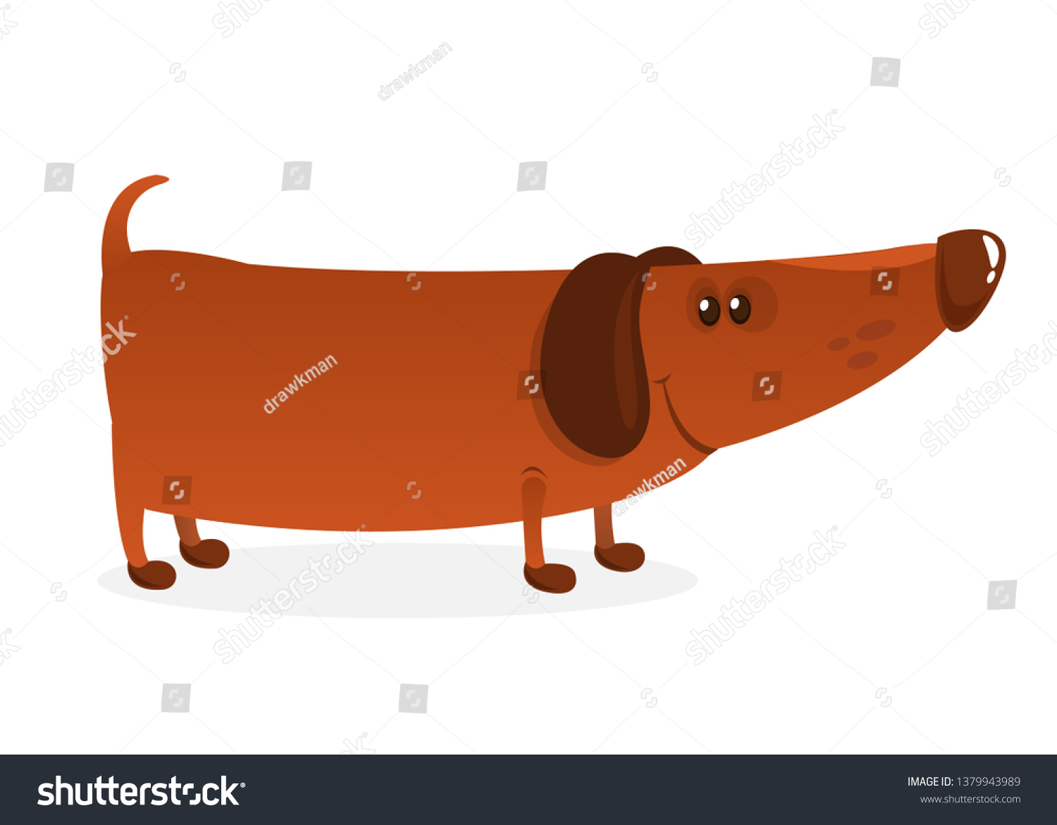 SVG of Cartoon Funny Dachshund Dog. Vector Illustration  svg