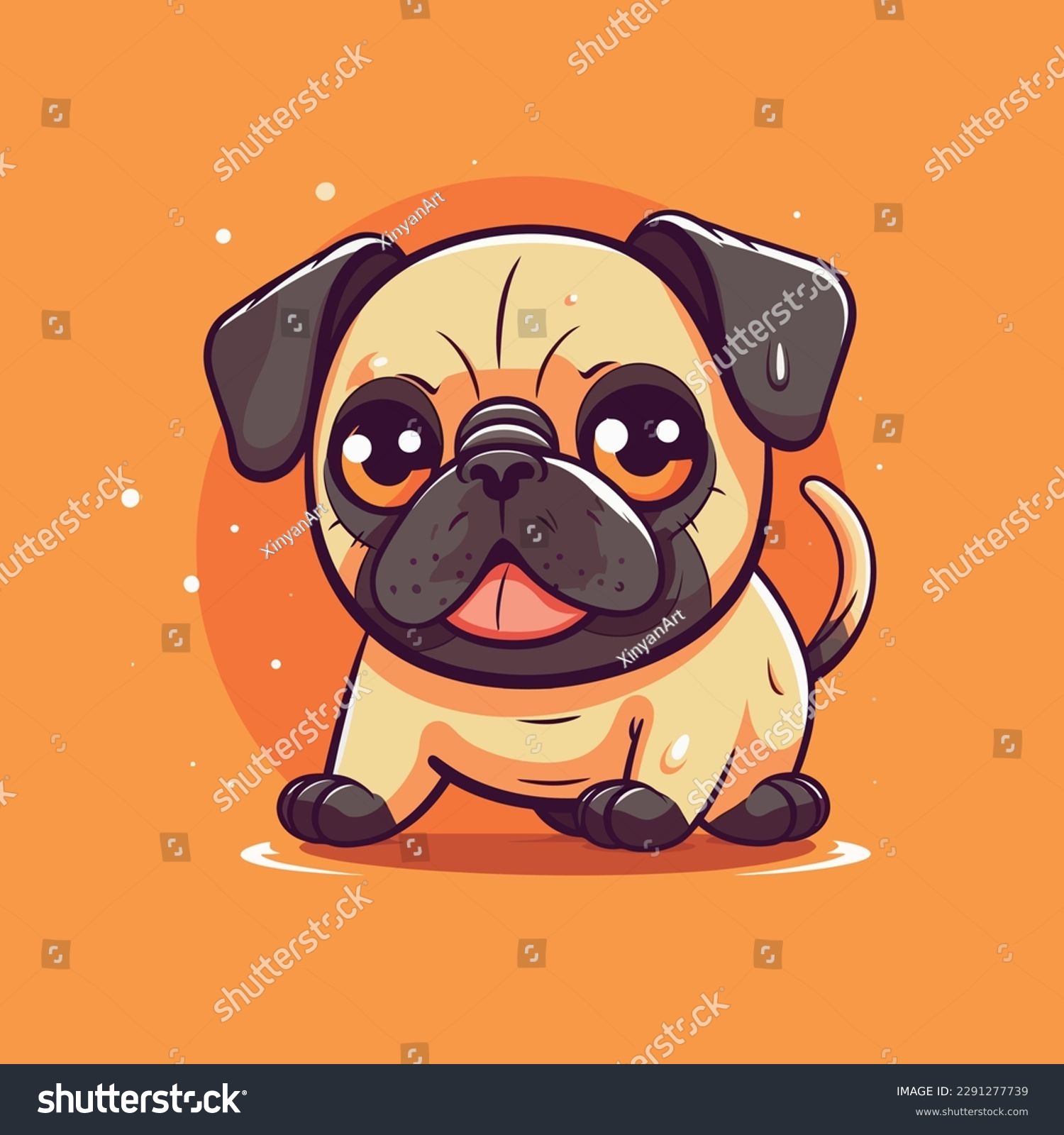 SVG of Cartoon funny dog mascot vector illustration character concept animal icon isolated svg