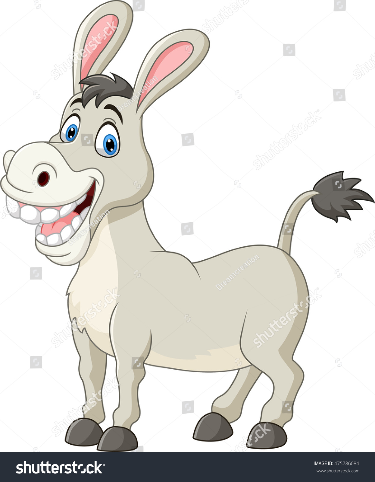 Cartoon Funny Donkey Stock Vector Illustration 475786084 : Shutterstock