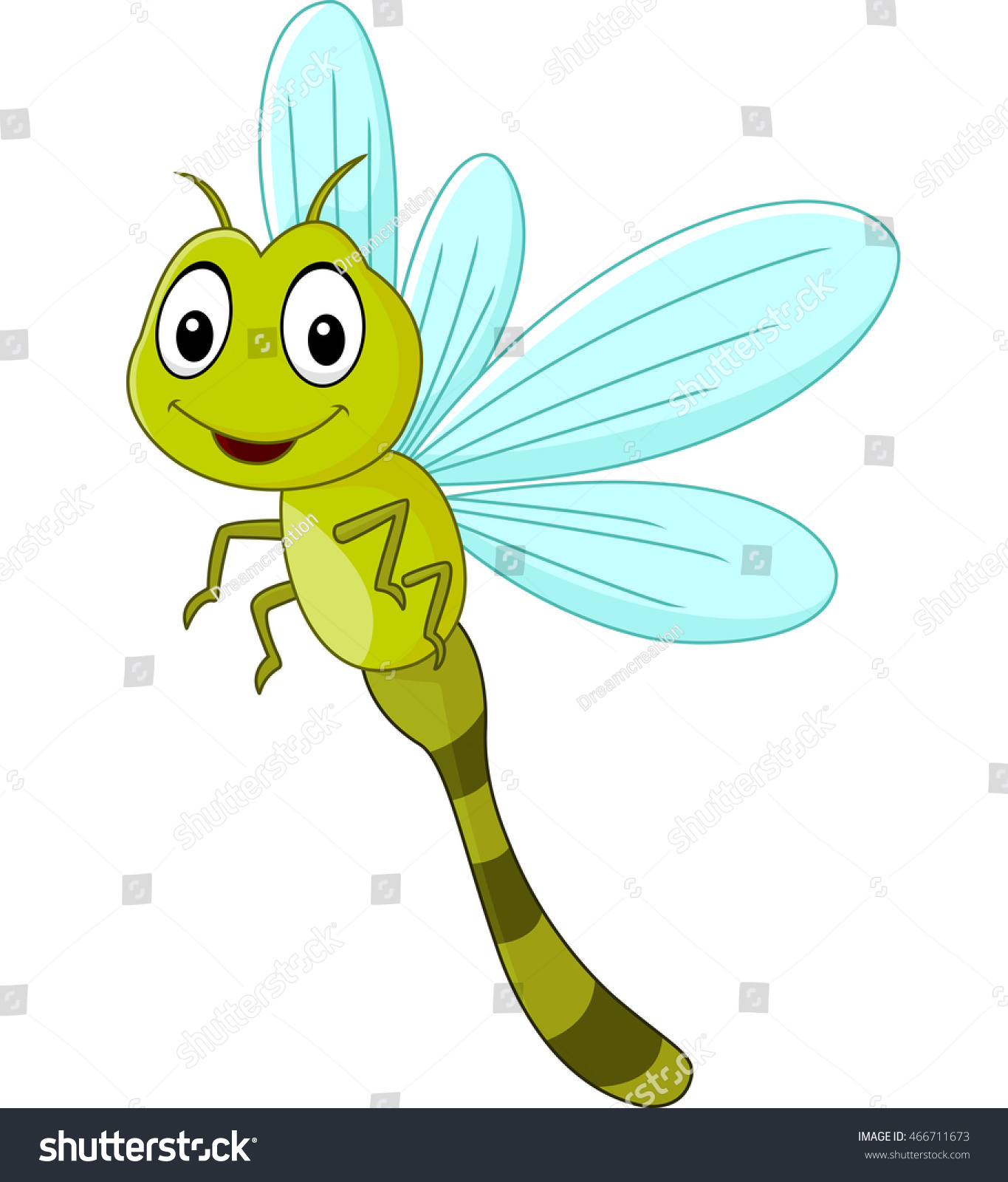 Cartoon Funny Dragonfly Stock Vector 466711673 - Shutterstock