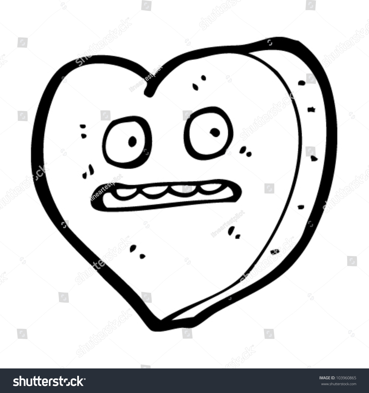 Cartoon Funny Heart Character Looking Worried Stock Vector 103960865 ...