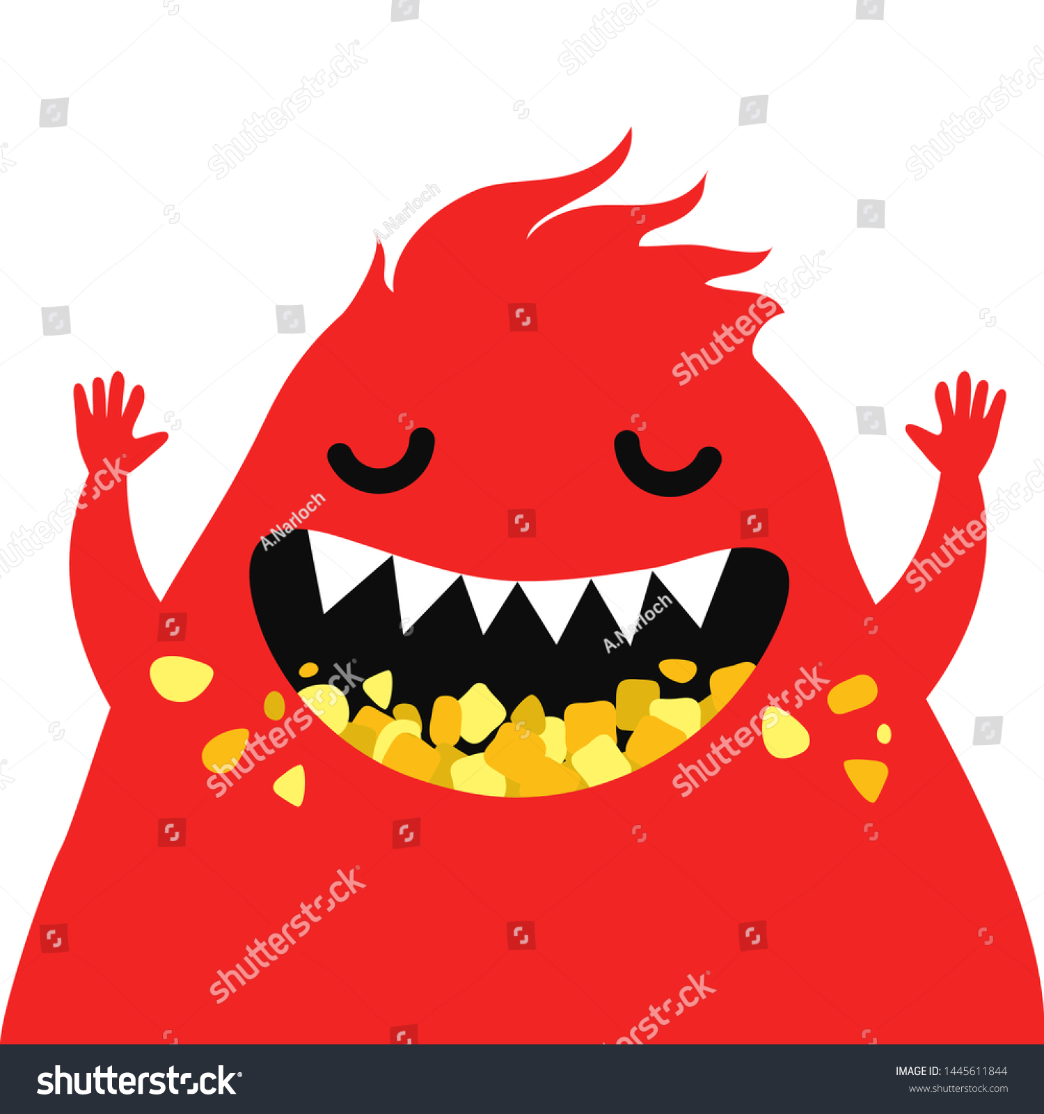 SVG of Cartoon Funny Monster. Vector Illustration For Backgrounds, Logos, Stickers, Labels, Tags And Other Design. svg