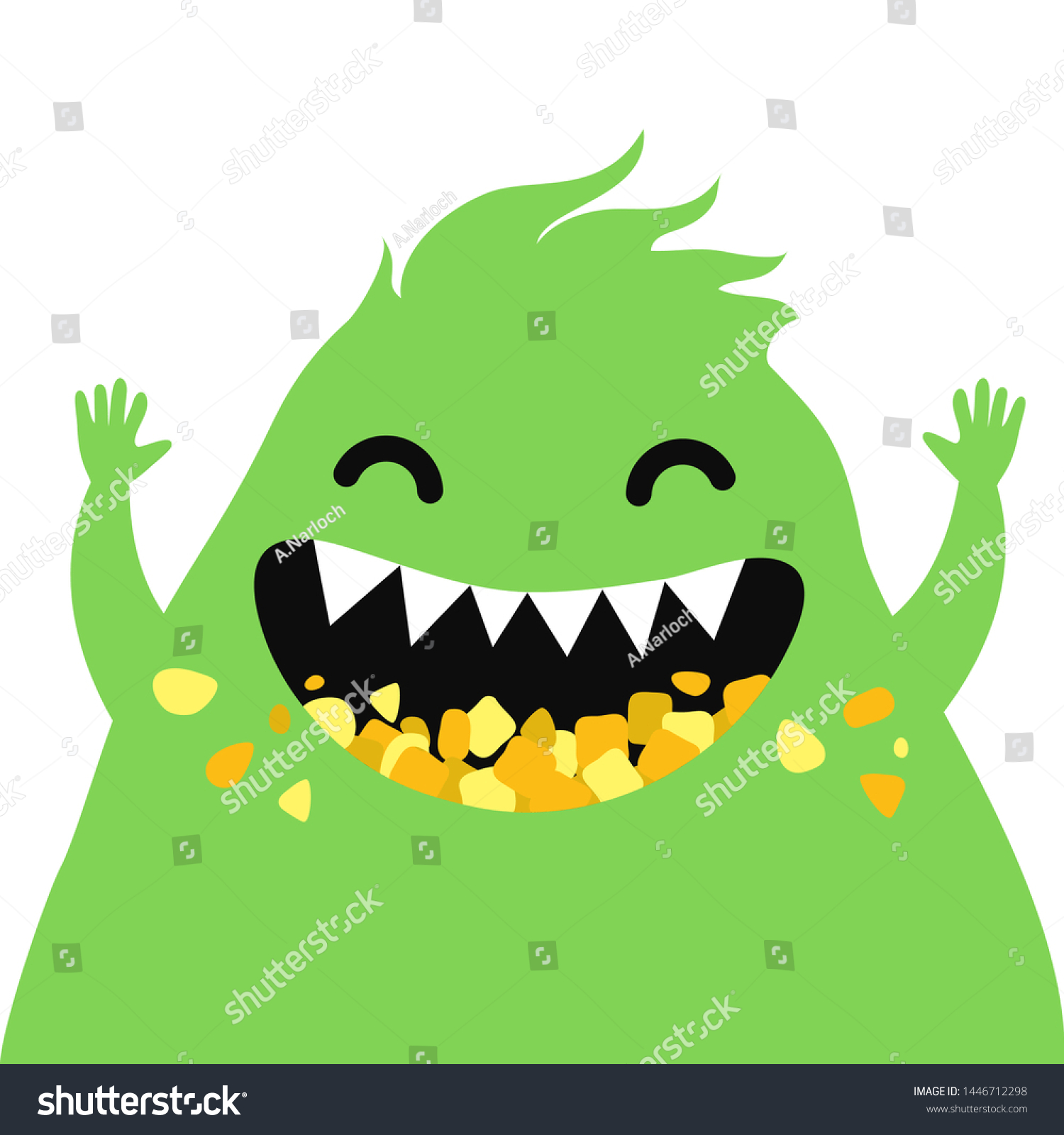SVG of Cartoon Funny Monster. Vector Illustration For Backgrounds, Logos, Stickers, Labels, Tags And Other Design. svg