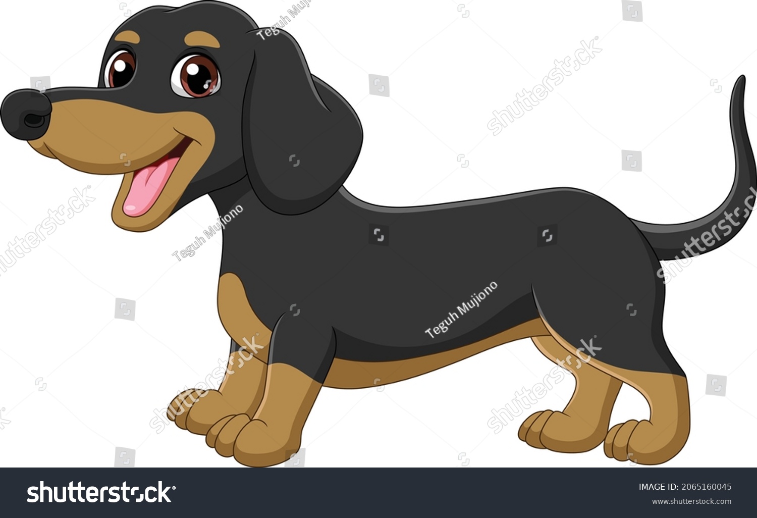 SVG of Cartoon funny purebred dachshund dog svg