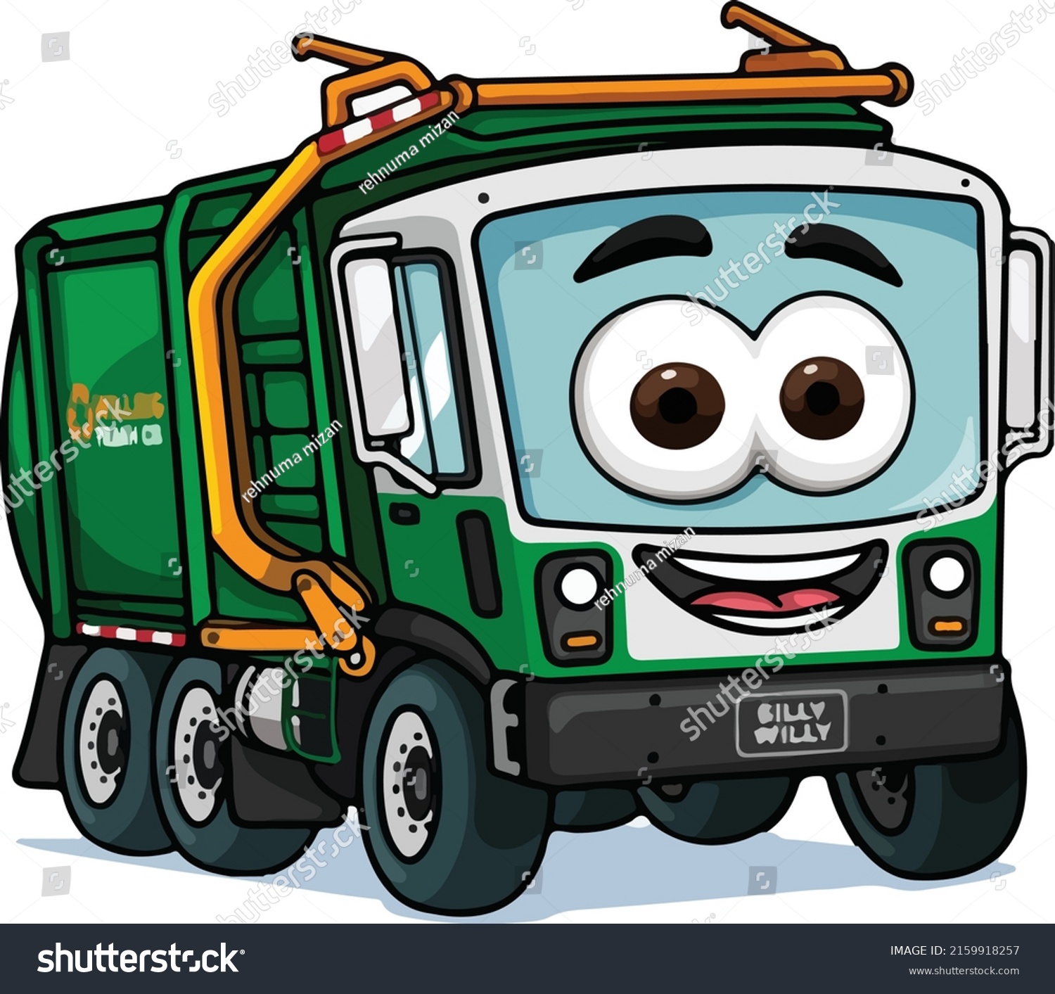 Cartoon Garbage Truck T Shirt Design Stock Vector (Royalty Free ...