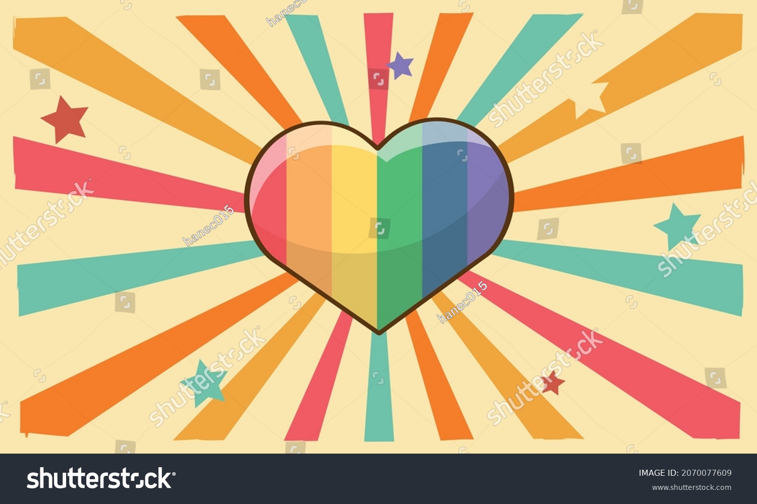 Cartoon Gay Pride Heart Retro Concept Stock Vector Royalty Free 2070077609 8861