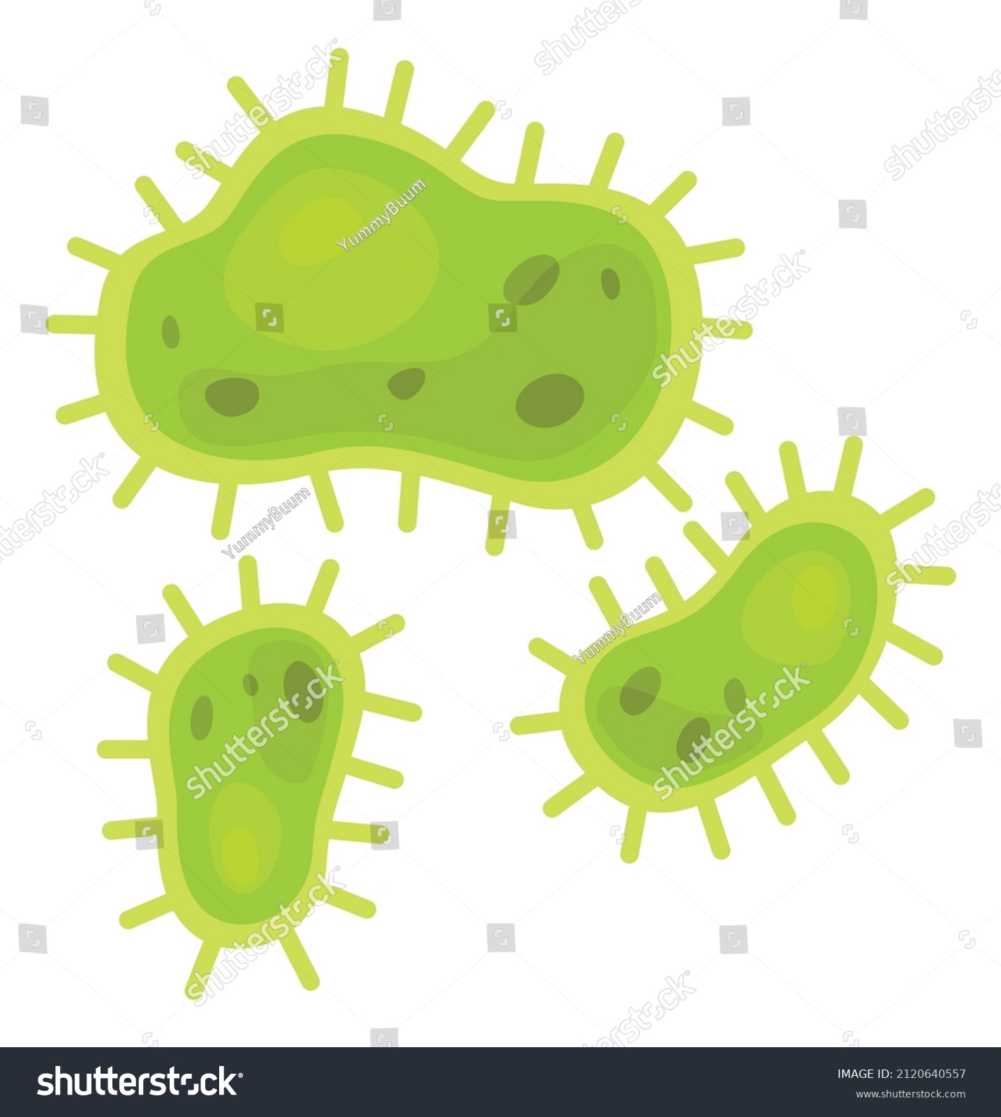 Cartoon Germ Disease Molecule Infection Pathogen Stock Vector (Royalty ...