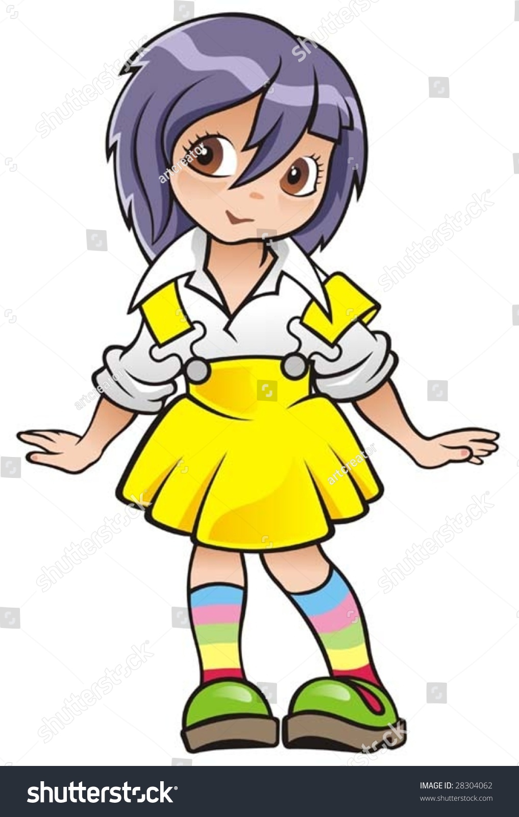 Cartoon Girl. Vector Illustration - 28304062 : Shutterstock