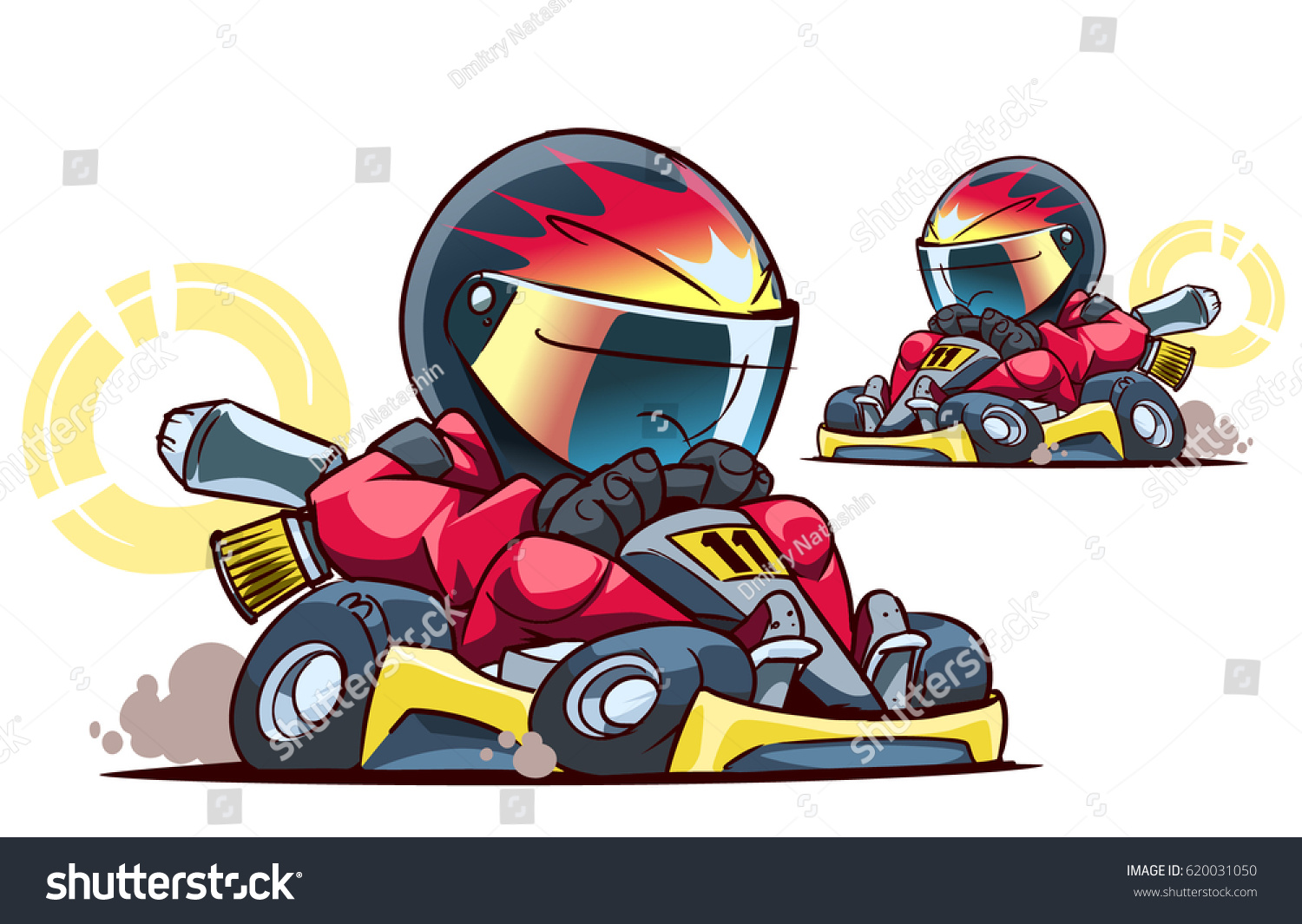 Cartoon Go Kart Racer Stock Vector 620031050 Shutterstock
