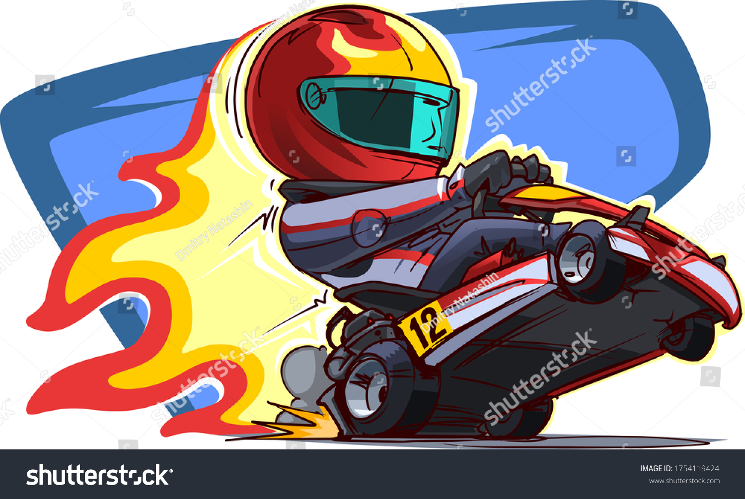 Cartoon Go Kart Racer Vector Illustration Stock Vector (Royalty Free ...