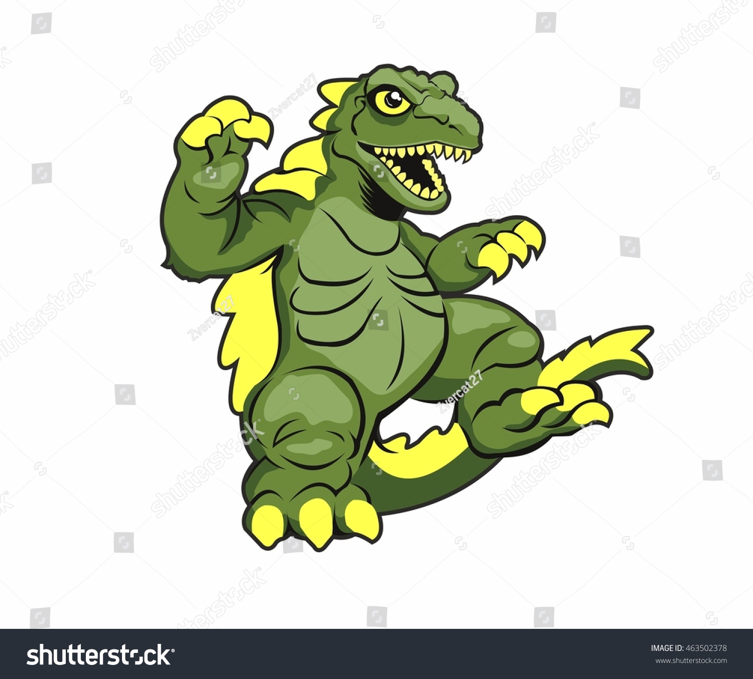 Cartoon Godzilla Vector Illustration Stock Vector 463502378 - Shutterstock