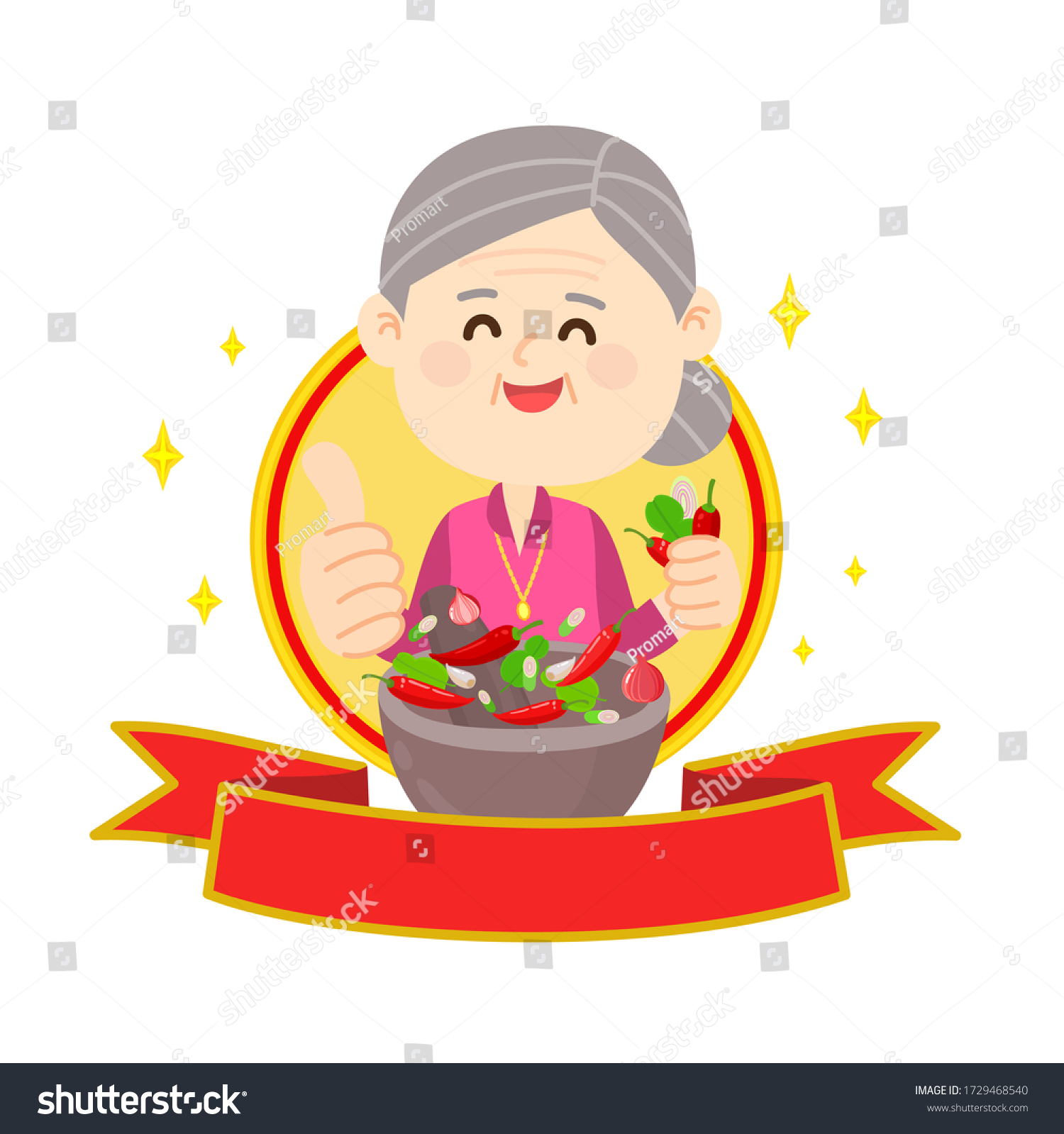 Grandma Cooking Cartoon