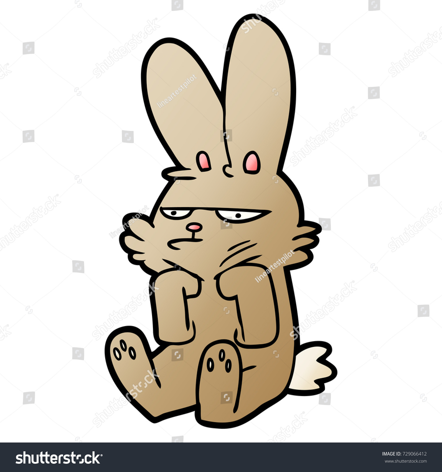 Cartoon Grumpy Rabbit Stock Vector (Royalty Free) 716178121 | Shutterstock