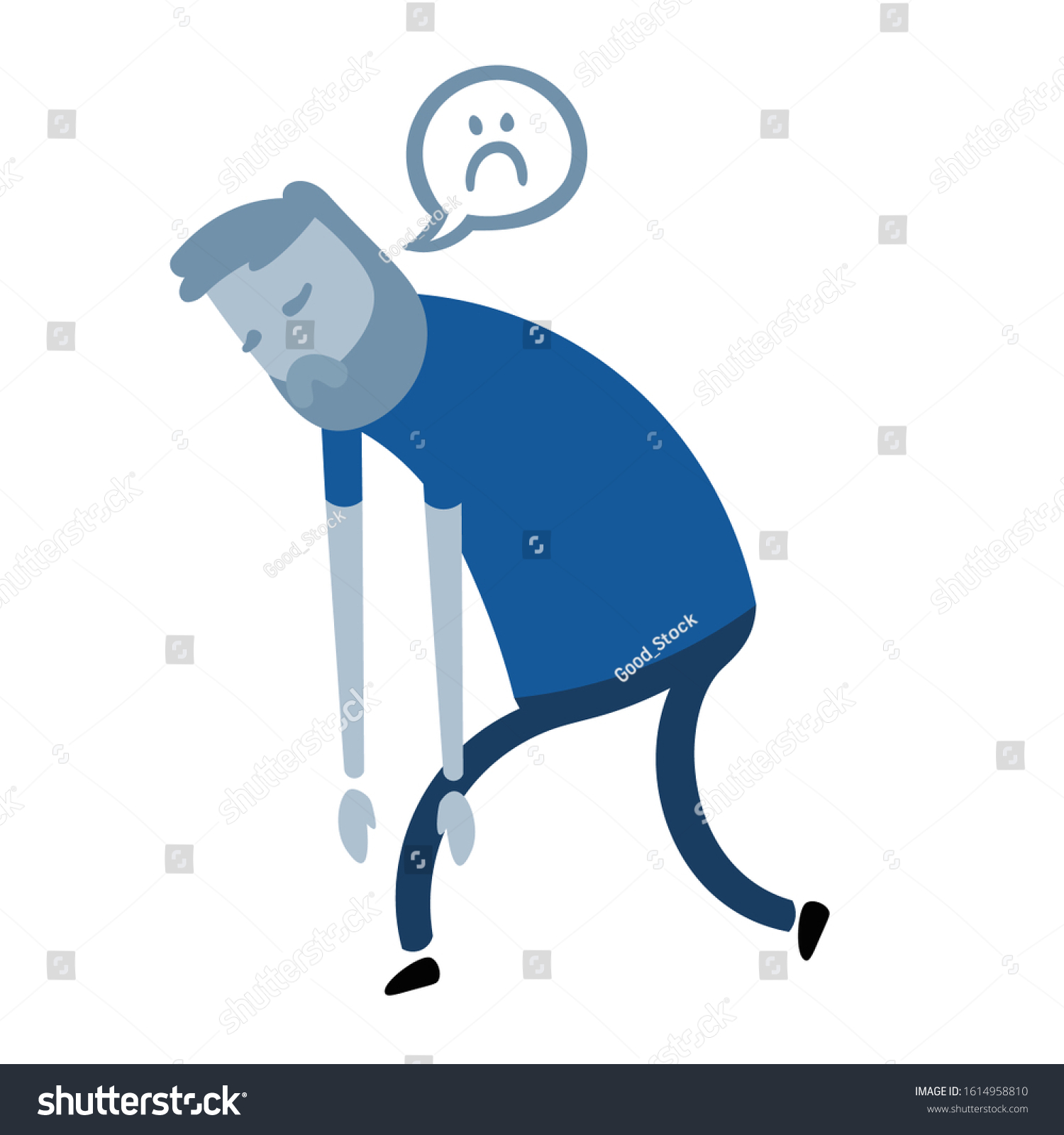 Cartoon Guy Depression Cartoon Design Icon Stock Vector (Royalty Free ...