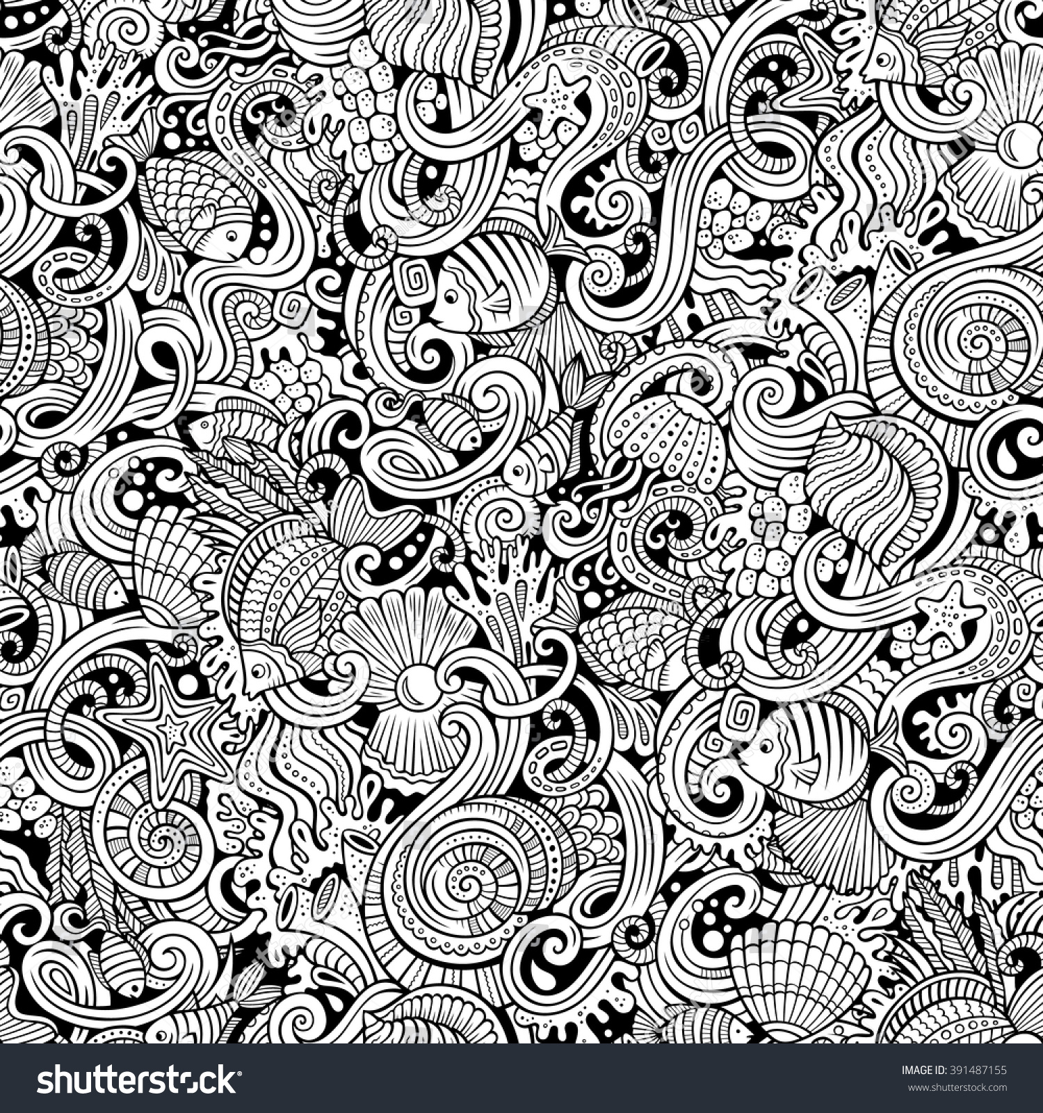 Cartoon Handdrawn Doodles On Subject Under Stock Vector (Royalty Free ...