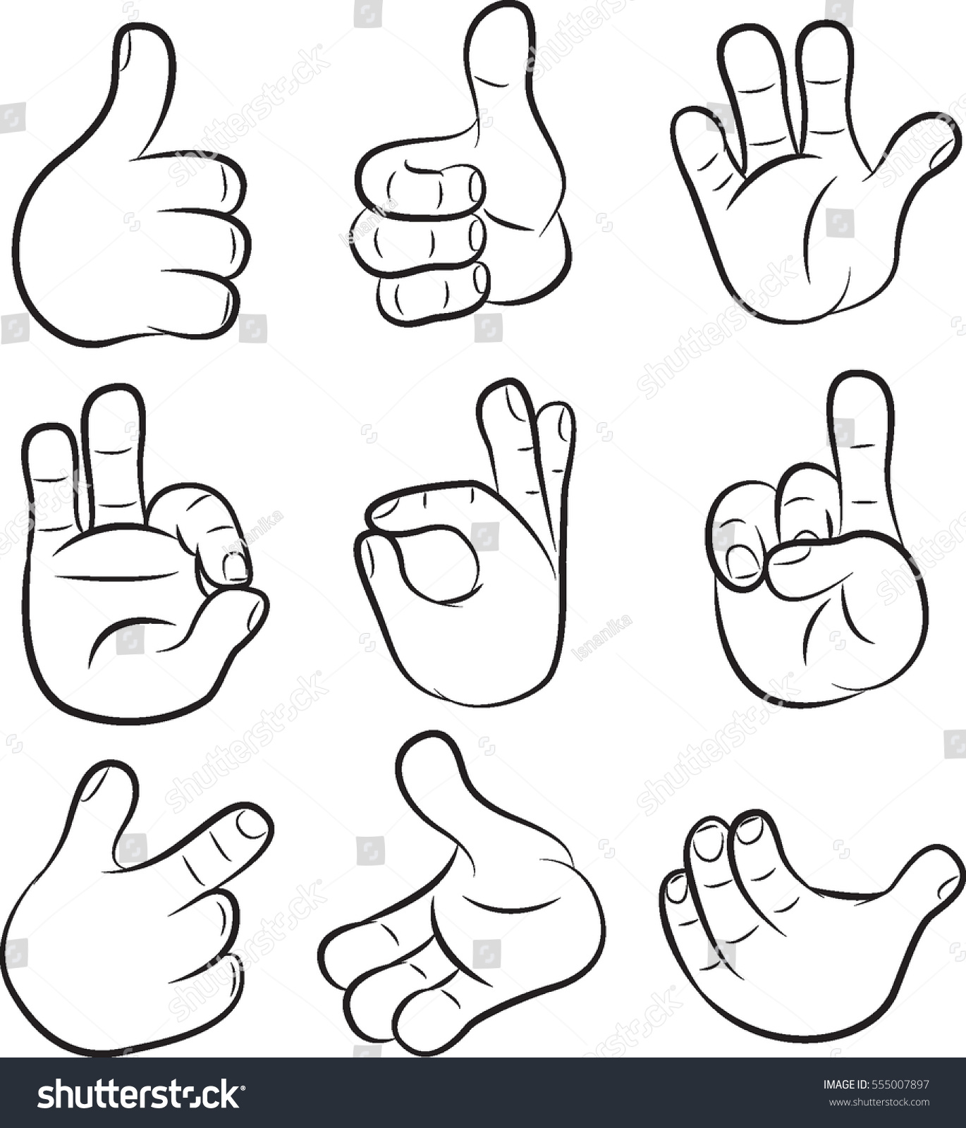 Cartoon Hand Gestures Stock Vector 555007897 - Shutterstock