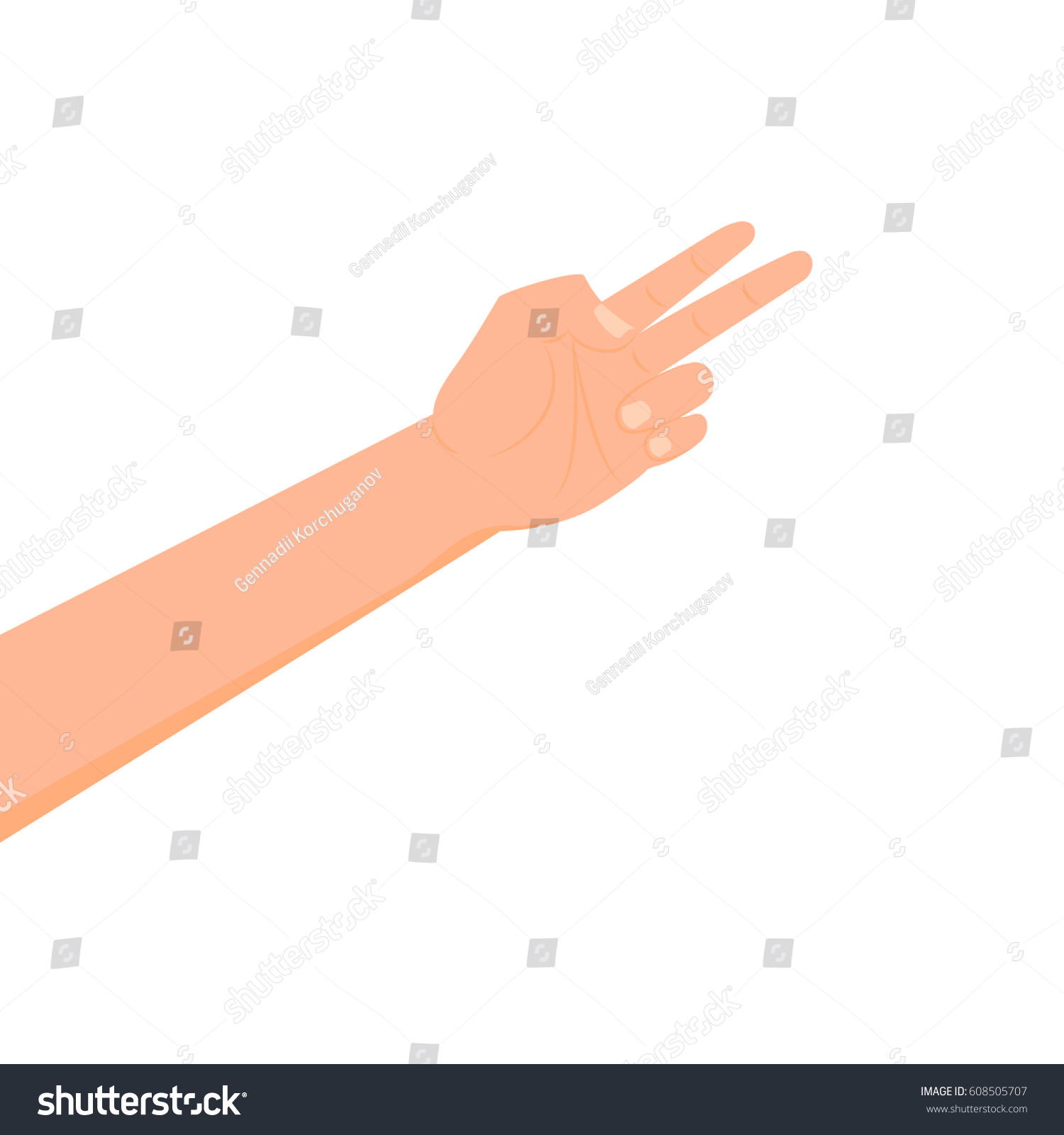 Cartoon Hand Icon Isolated On White Stock Vector (Royalty Free) 608505707