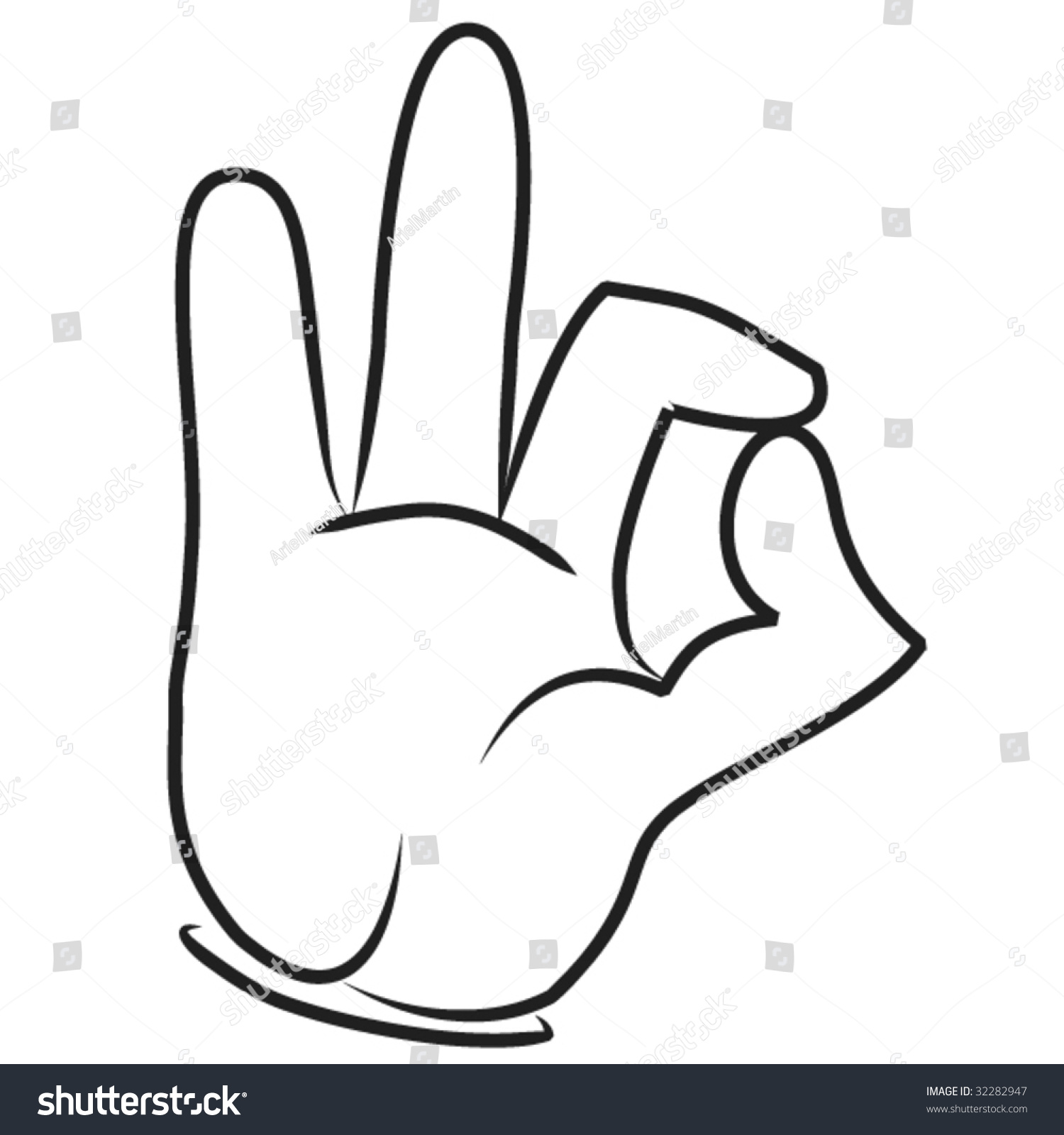 Cartoon Hand Ok Gesture Stock Vector 32282947 - Shutterstock