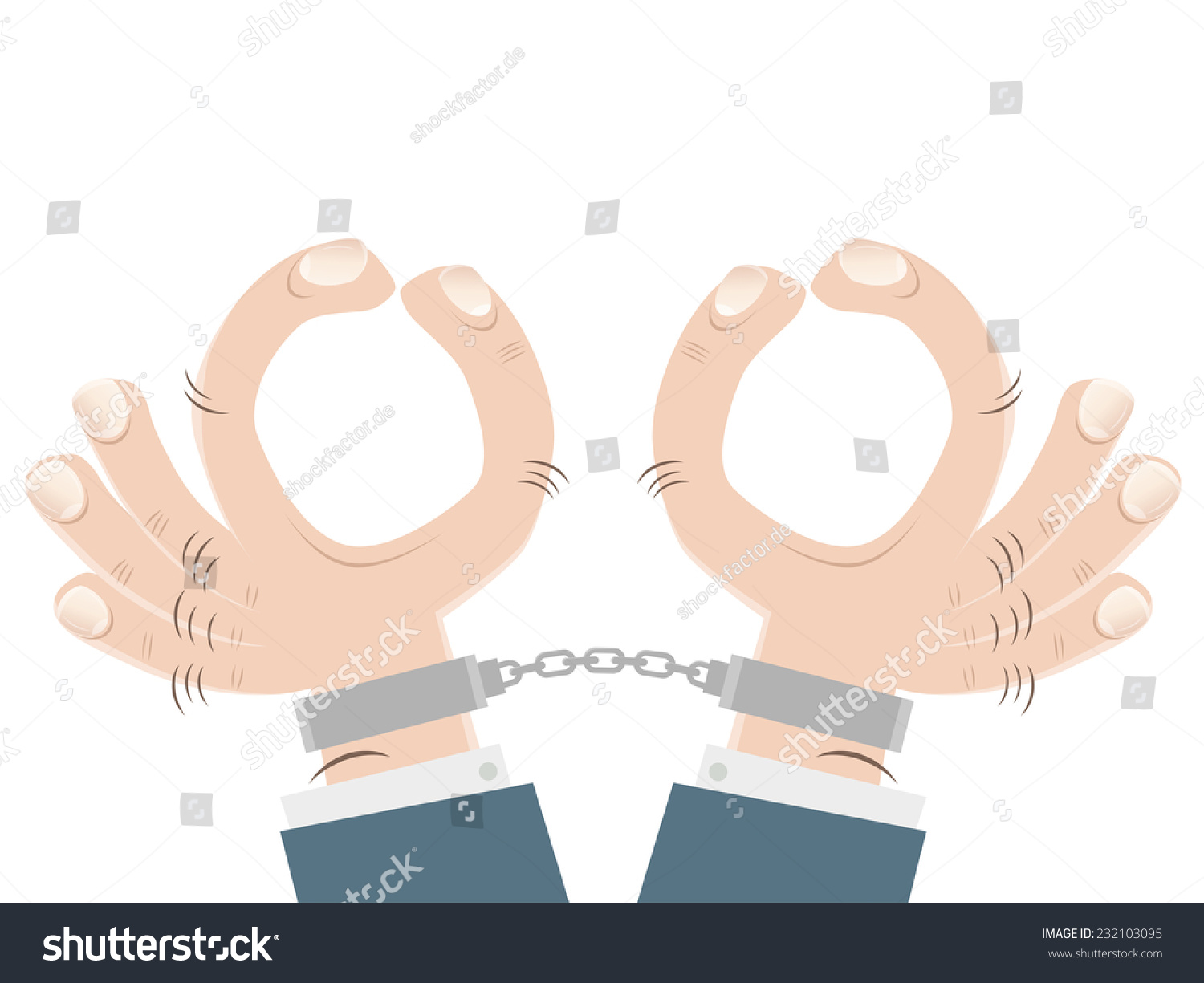 Cartoon Hands With Handcuffs Stock Vector Illustration 232103095 ...