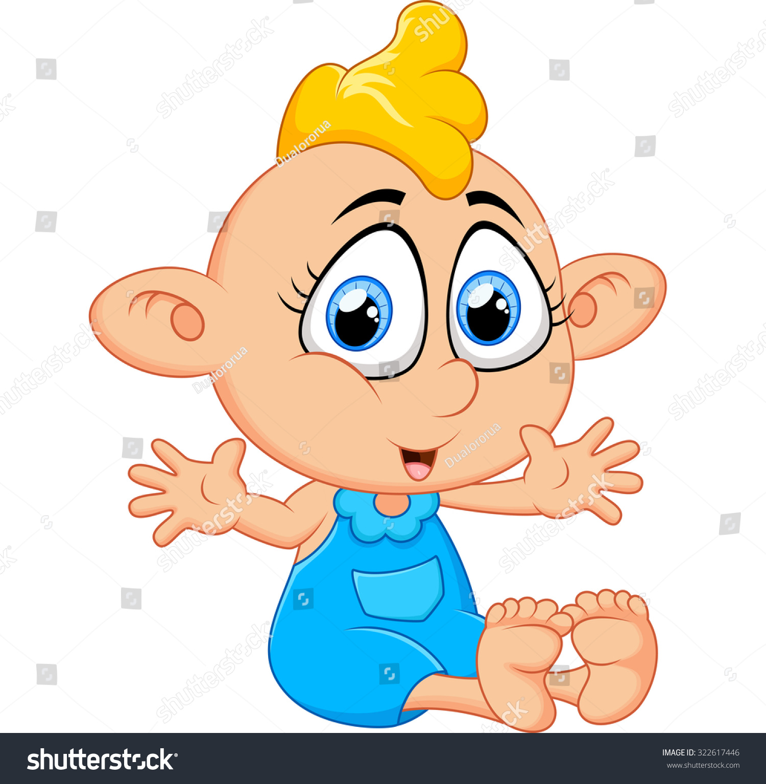 Cartoon Happy Baby Boy Stock Vector (Royalty Free) 322617446 | Shutterstock