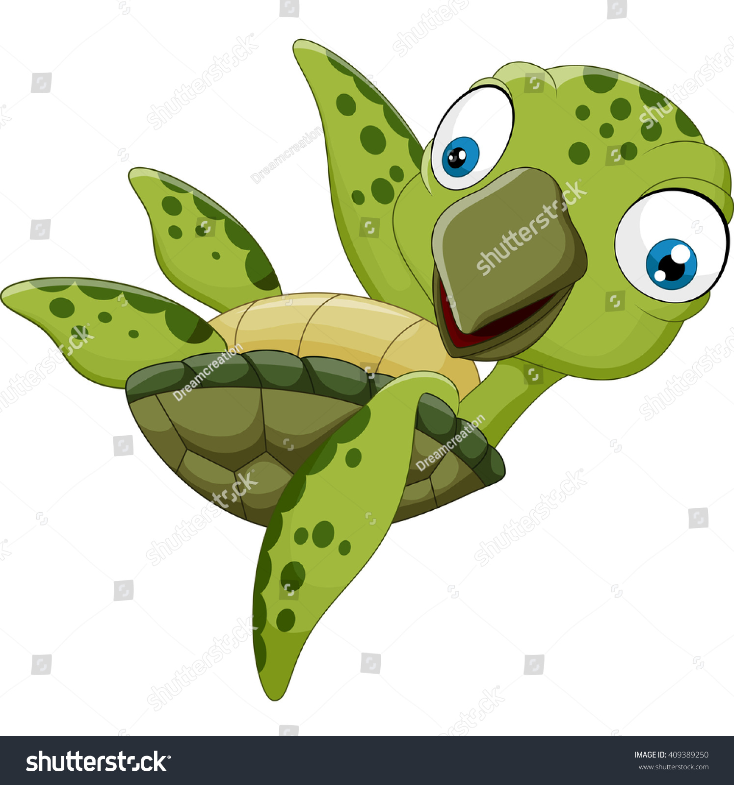 Cartoon Happy Baby Turtle Stock Vector 409389250 - Shutterstock