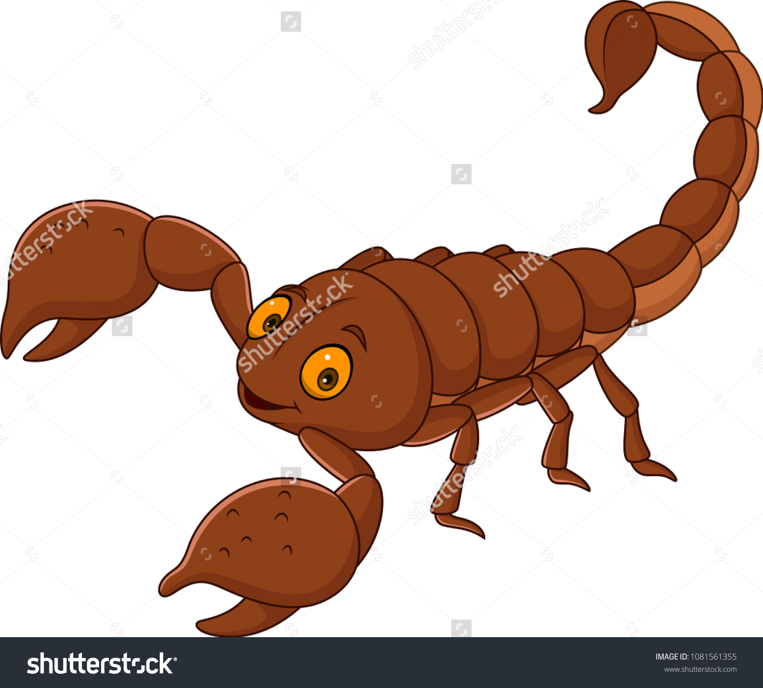 Caricatura Feliz Escorpi N Vector De Stock Libre De Regal As   Stock Vector Cartoon Happy Scorpion 1081561355 