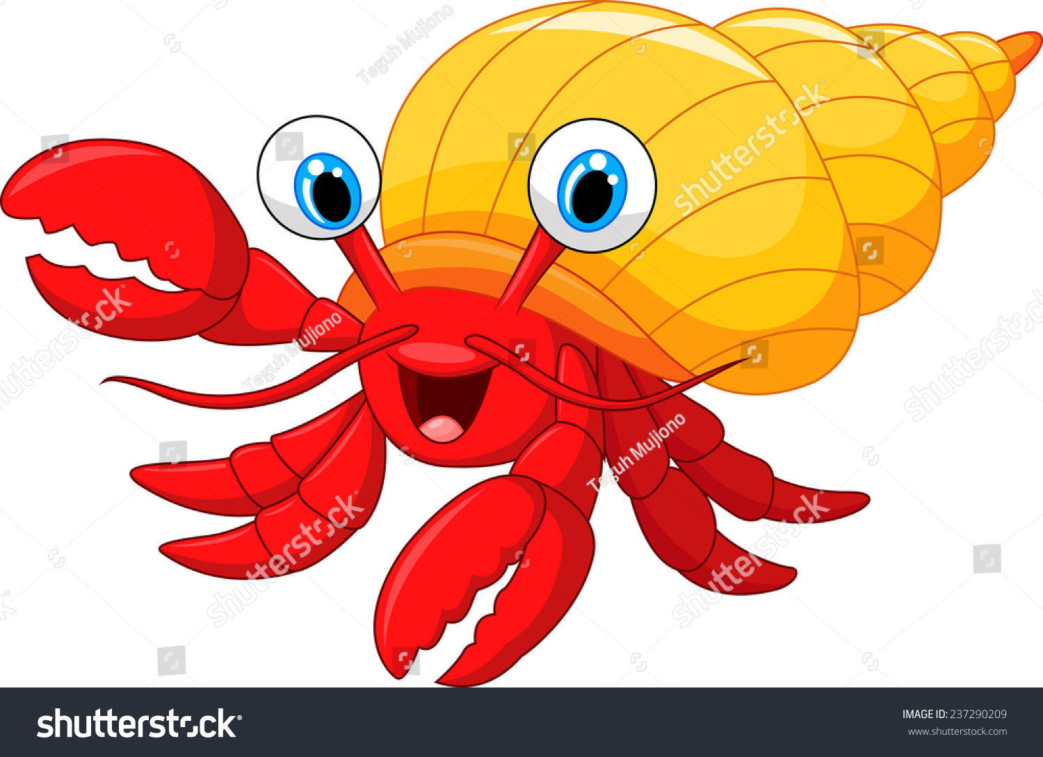 Cartoon Hermit Crab Stock Vector 237290209 - Shutterstock