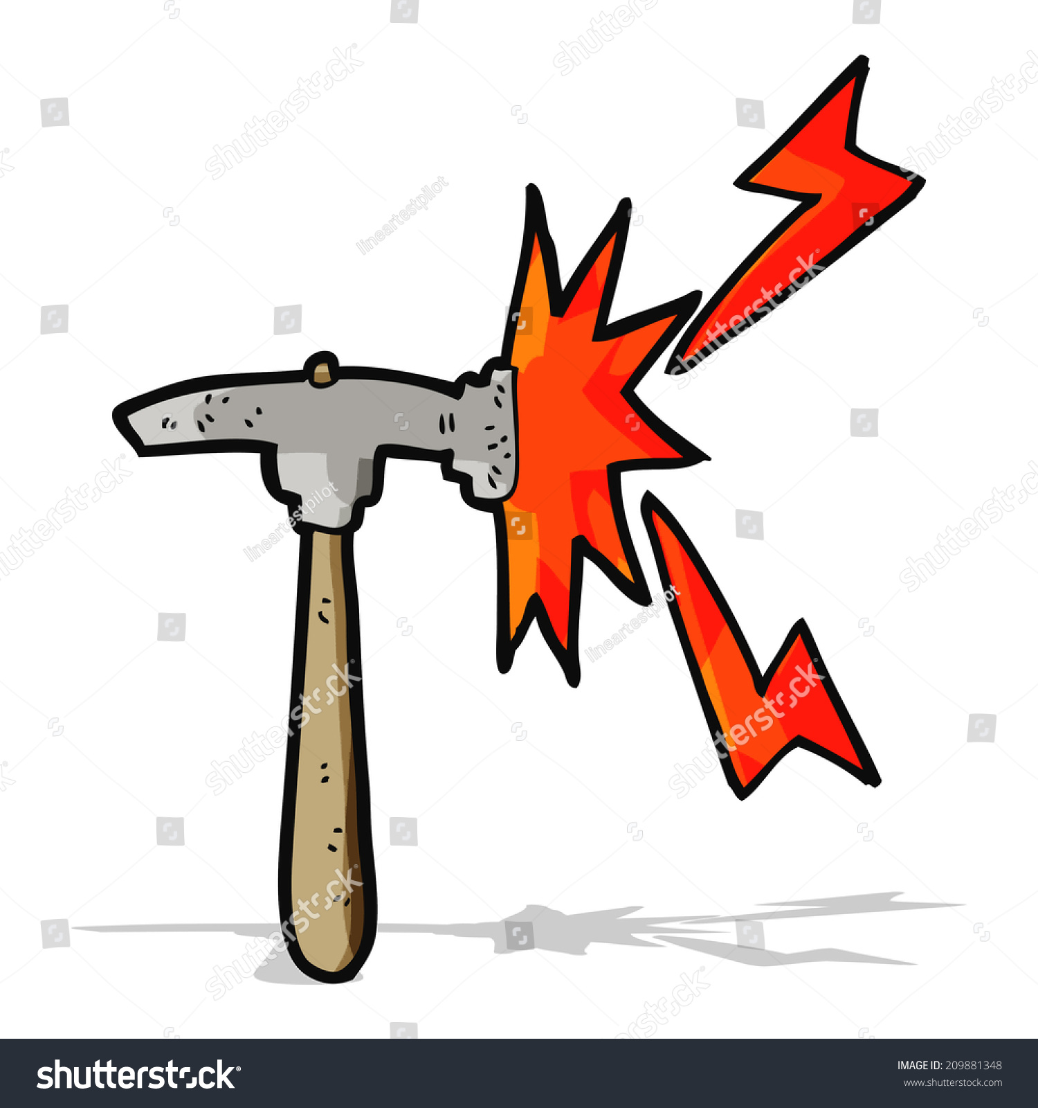 Cartoon Hitting Hammer Stock Vector (Royalty Free) 209881348