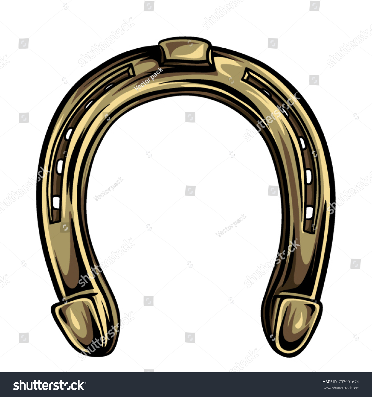 Cartoon Horseshoe Vector Draw vetor stock (livre de direitos) 793901674
