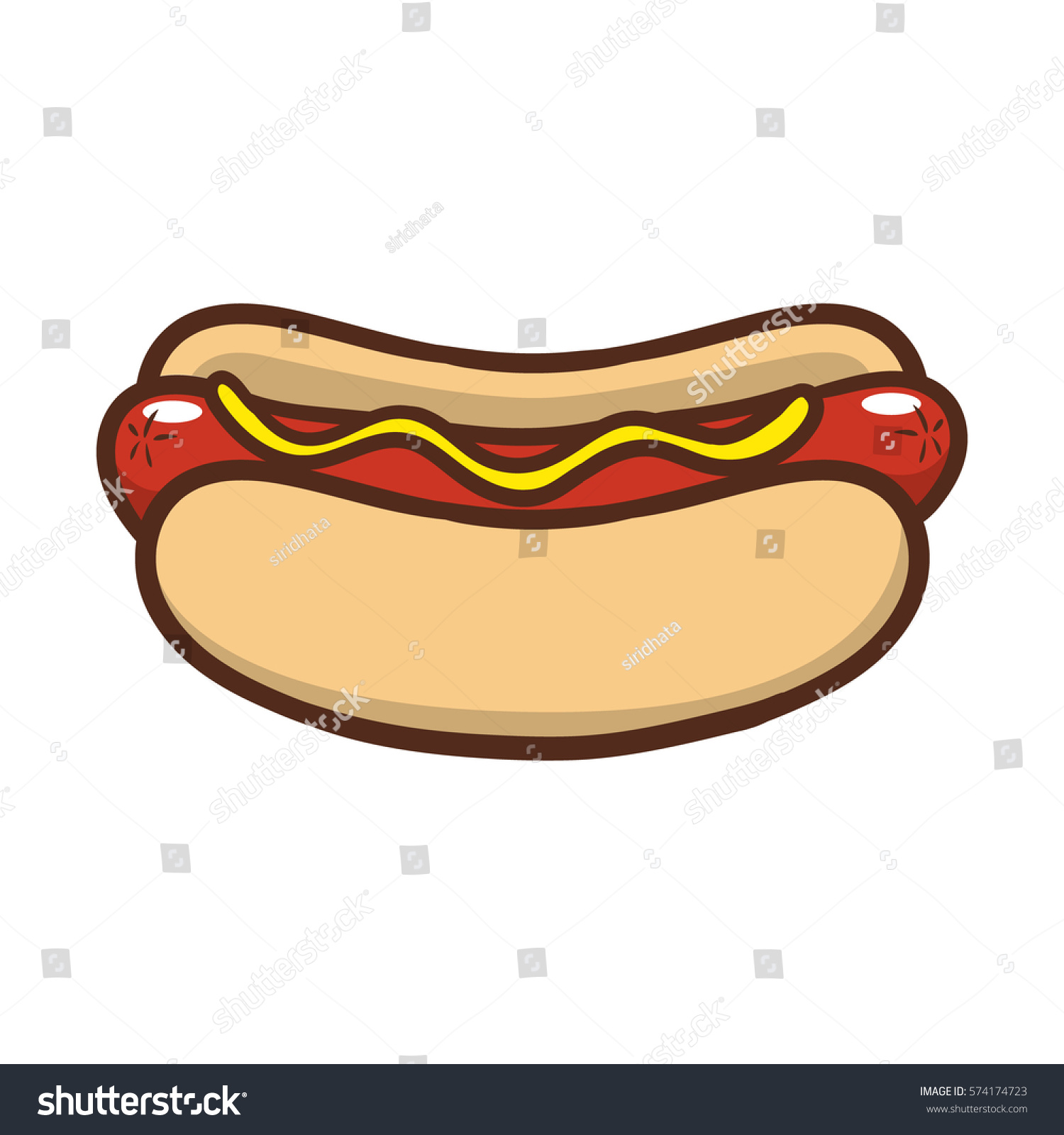 Cartoon Hotdog Vector Illustration Stock Vector 574174723 - Shutterstock