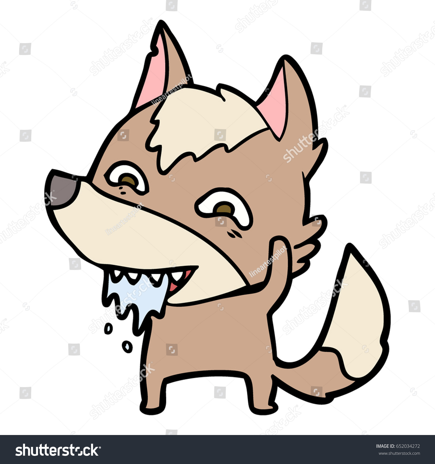 Cartoon Hungry Wolf Stock Vector (Royalty Free) 652034272