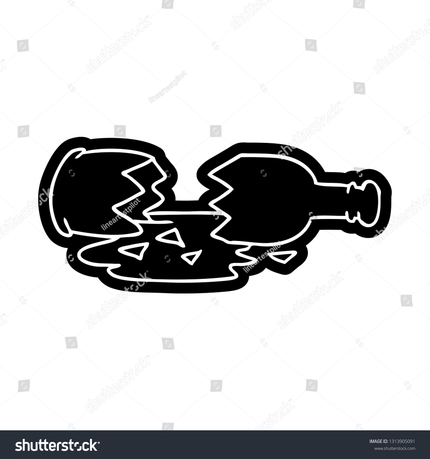 Cartoon Icon Broken Bottle Stock Vector (Royalty Free) 1313905091 ...