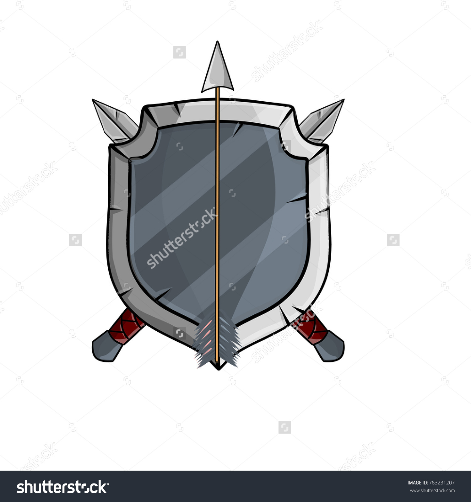 Cartoon Illustration Medieval Weapons Armor Heraldic Stock Vector ...