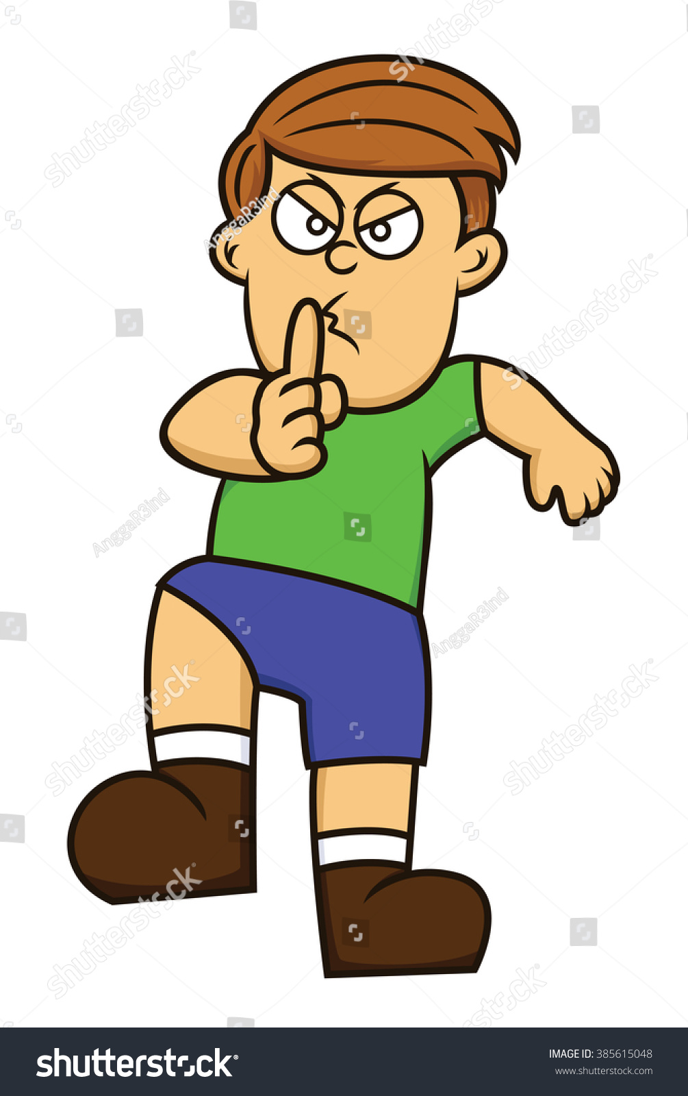 Cartoon Illustration Boy Sneaking Finger On Stock Vector 385615048 ...