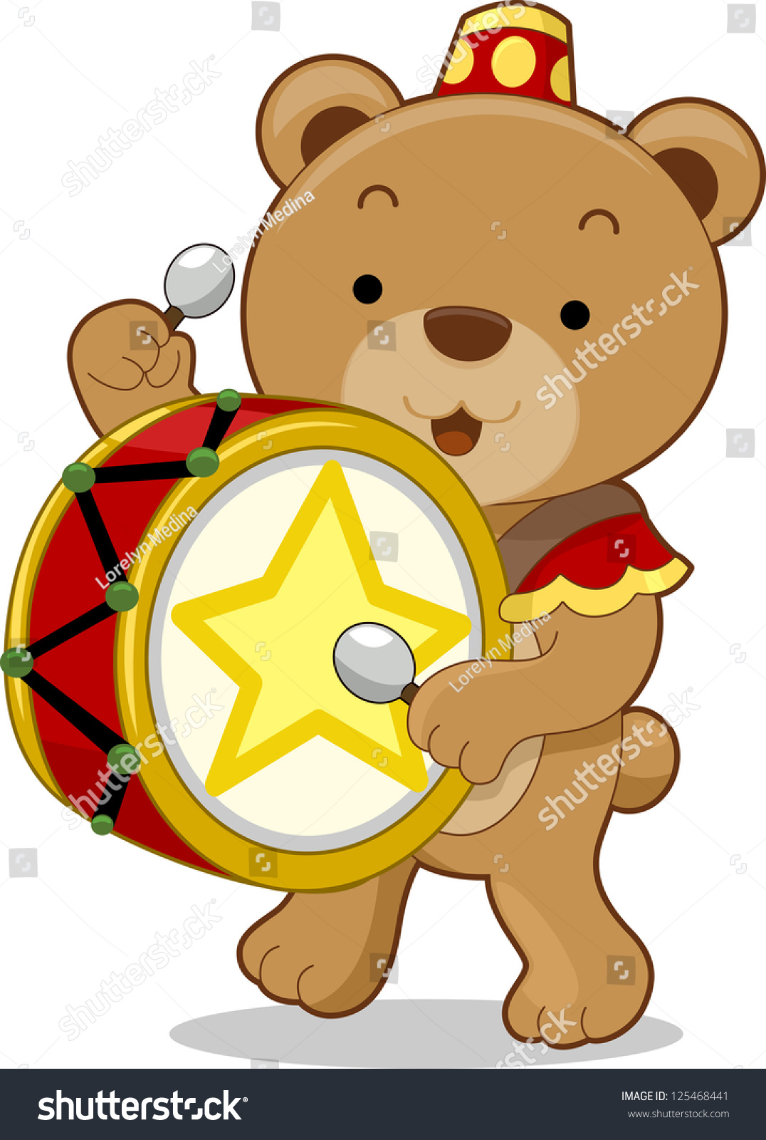 Cartoon Illustration Circus Bear Drummer Stock Vector 125468441 ...