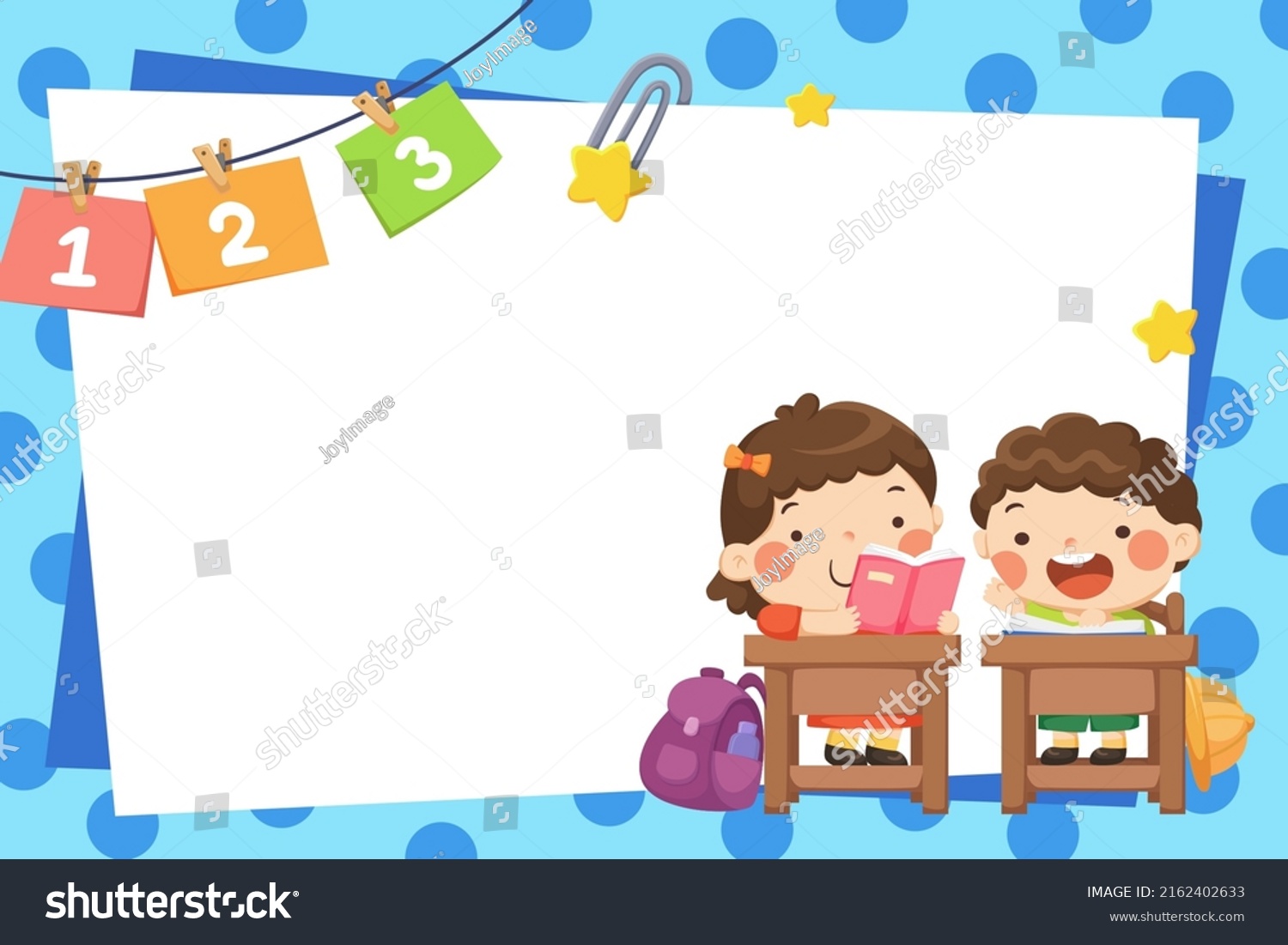 Cartoon Illustration Paper Sheet Frame School Stock Vector (royalty 