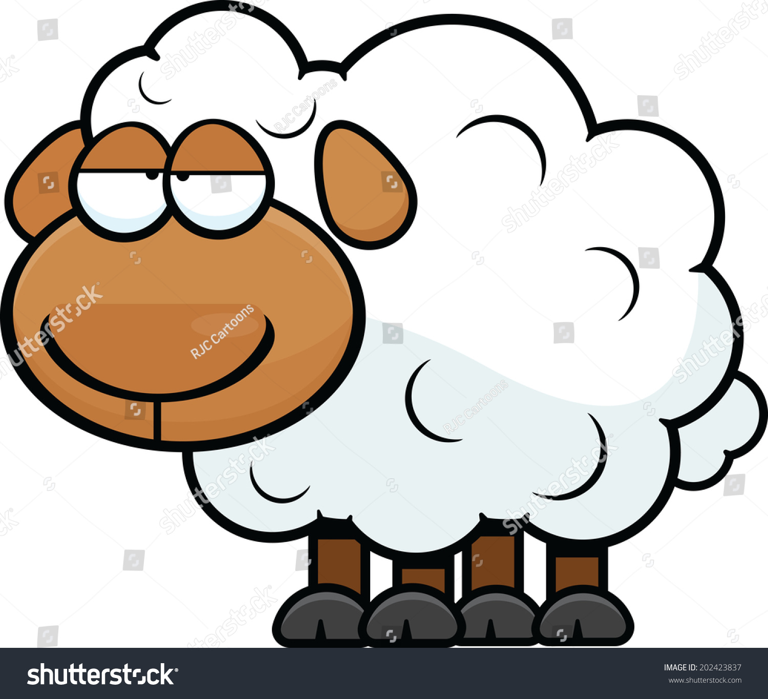 Cartoon Illustration Sheep Tired Expression Stock Vector (Royalty Free ...