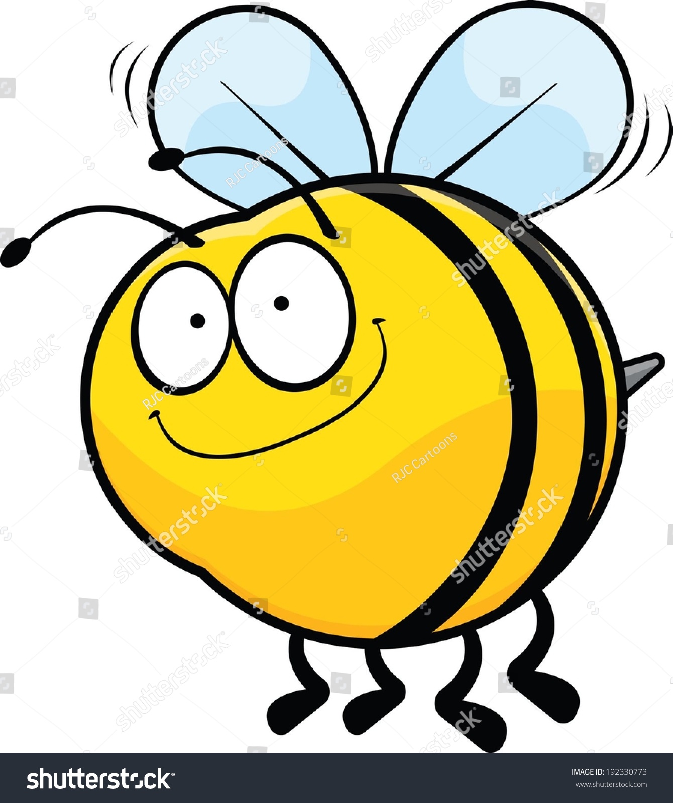 Cartoon Illustration Of A Smiling Bee. - 192330773 : Shutterstock