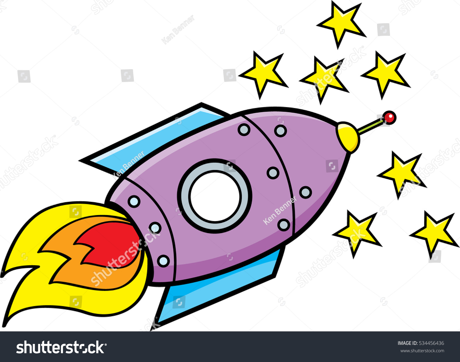 Cartoon Illustration Spaceship stockvector (rechtenvrij) 534456436