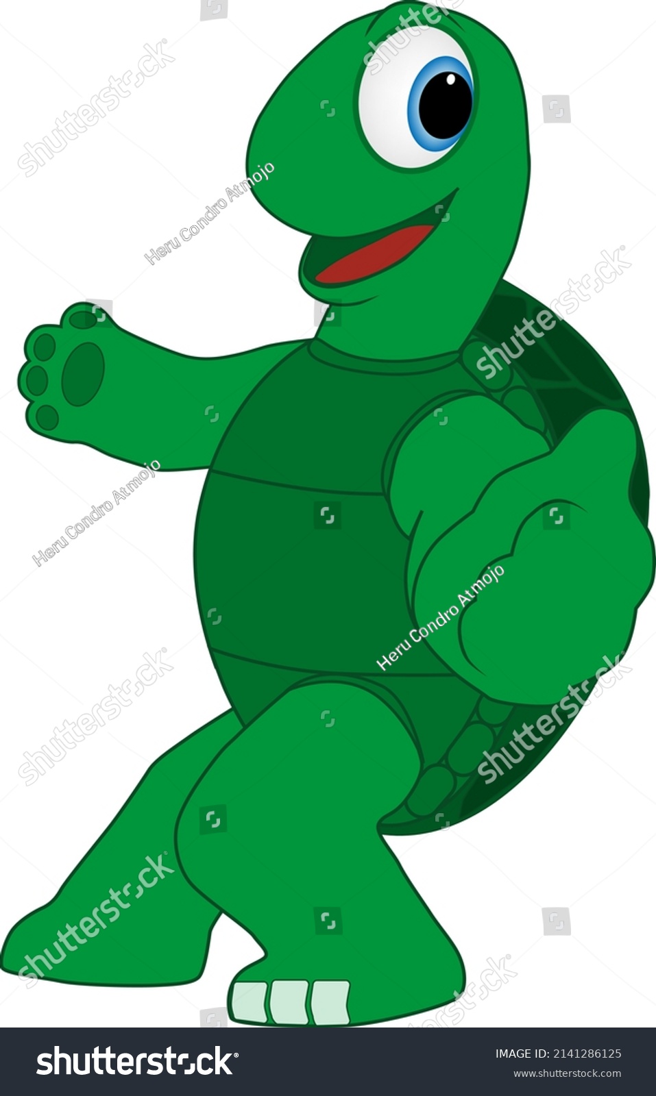 Cartoon Illustration Turtle Thumbs Stock Vector (Royalty Free ...