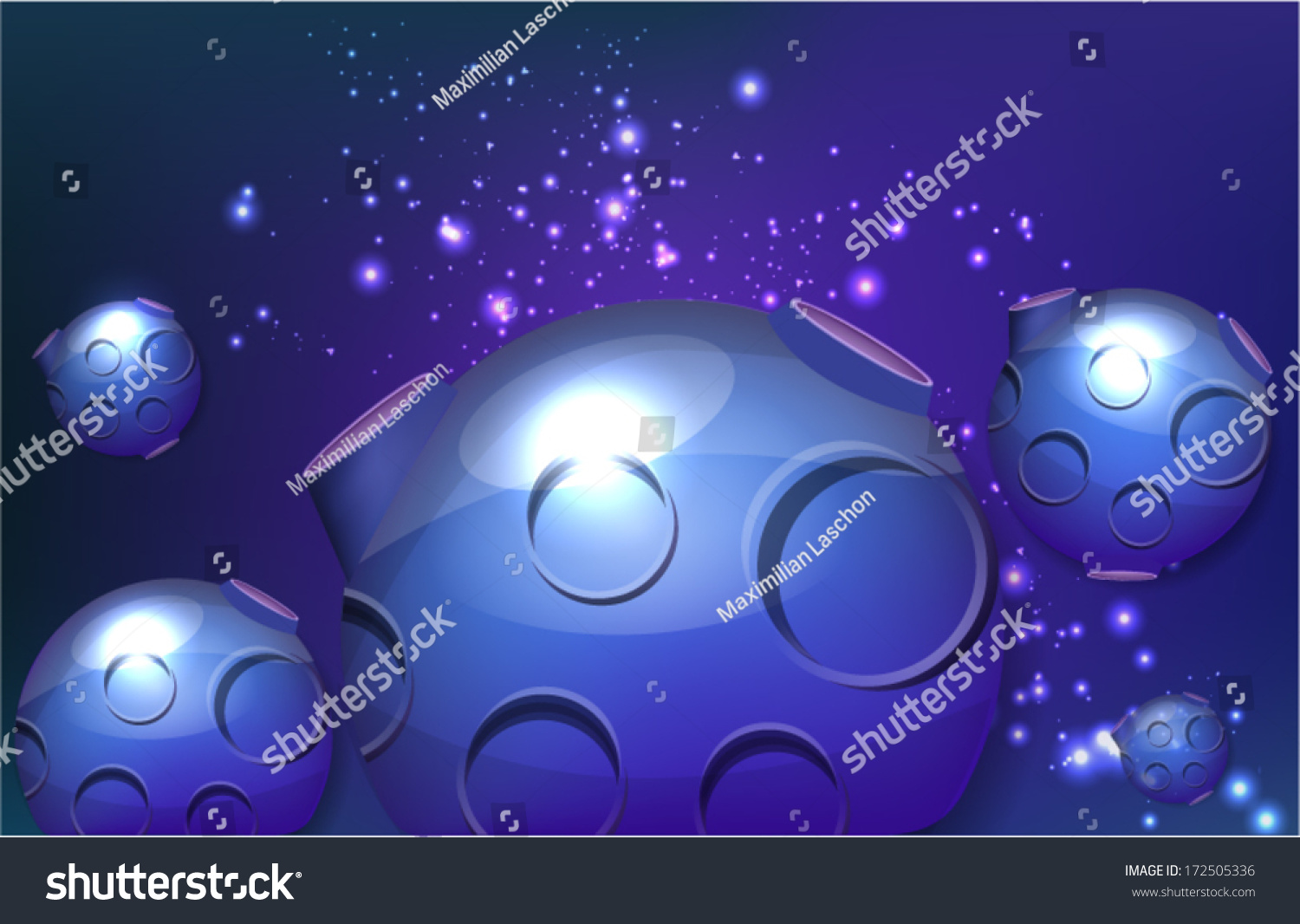 Cartoon Illustration Asteroids Space Stock Vector Royalty Free