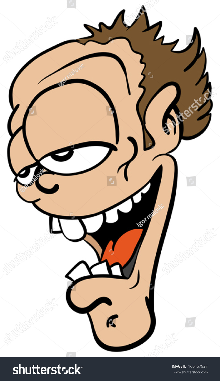 Cartoon Illustration Crazy Face Stock Vector (Royalty Free) 160157927 ...