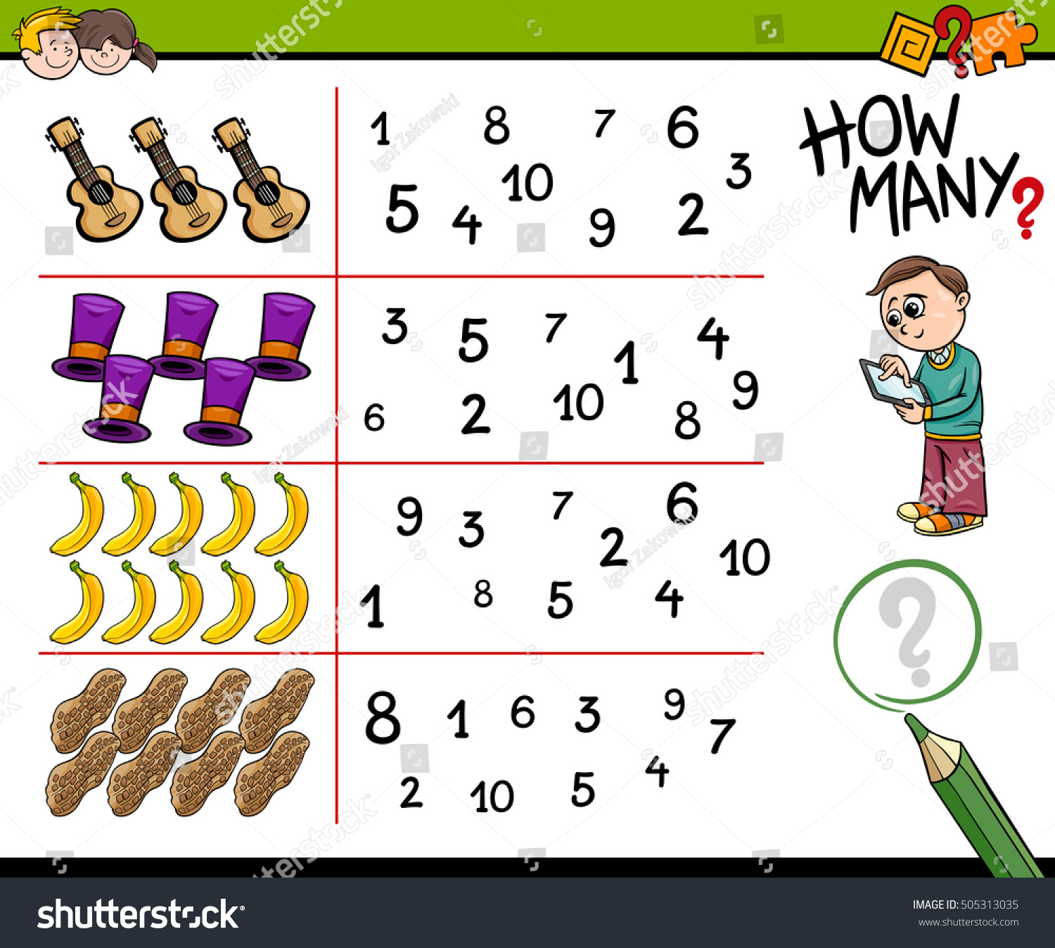 Cartoon Illustration Educational Counting Activity Children Stock Cartoon Illustration Educational Counting Activity Children Stock