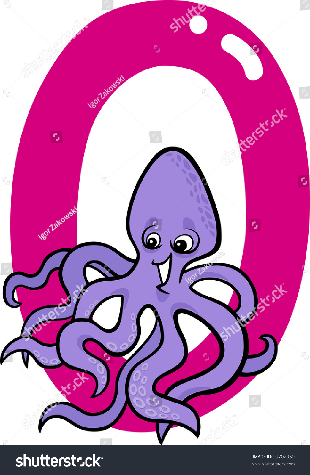 Cartoon Illustration O Letter Octopus Stock Vector 99702950 - Shutterstock