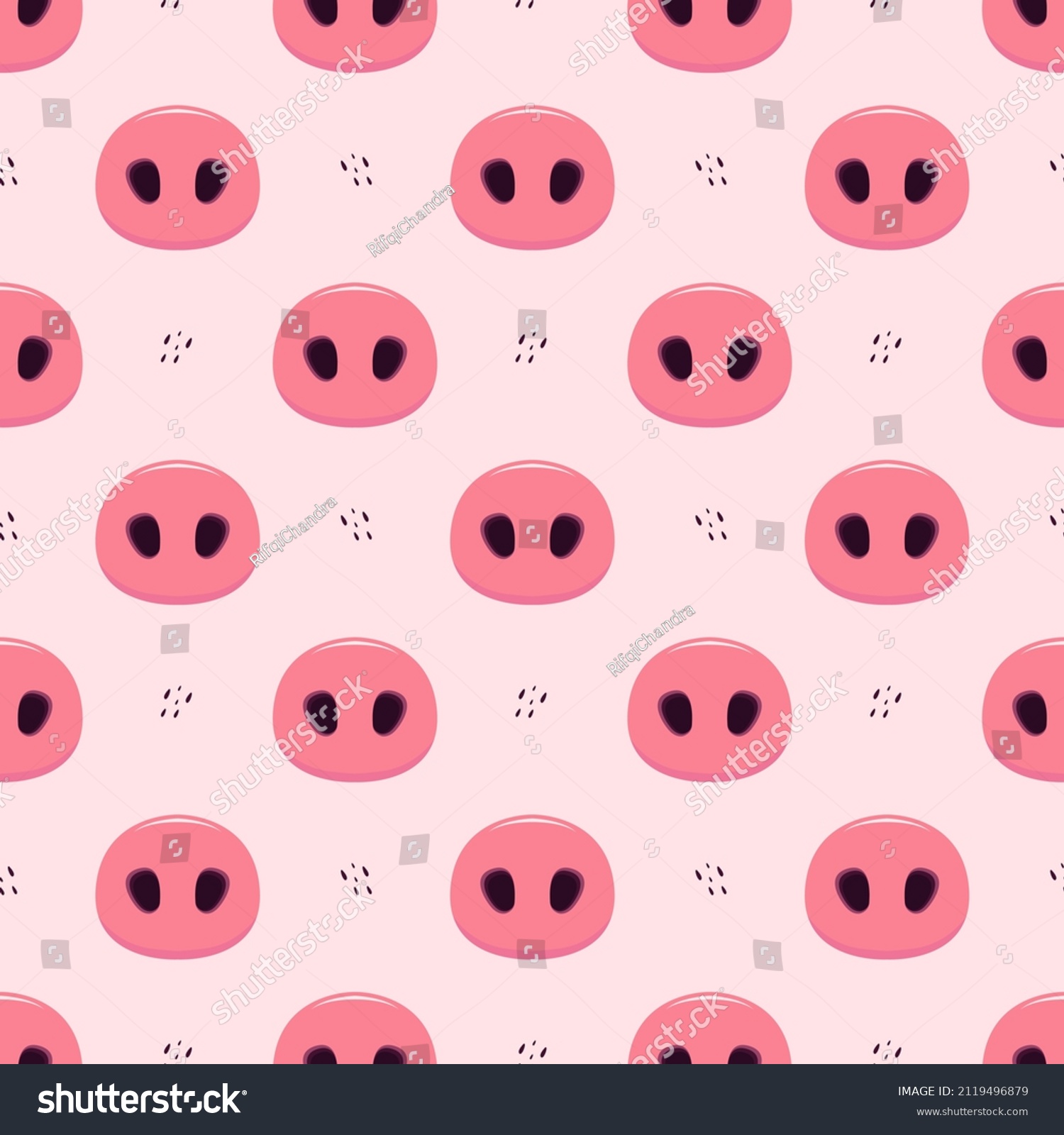 Cartoon Illustration Pig Noses Seamless Pattern Stock Vector (Royalty ...