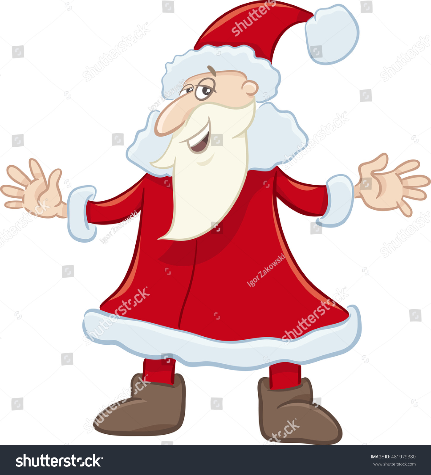 Cartoon Illustration Of Santa Claus On Christmas - 481979380 : Shutterstock