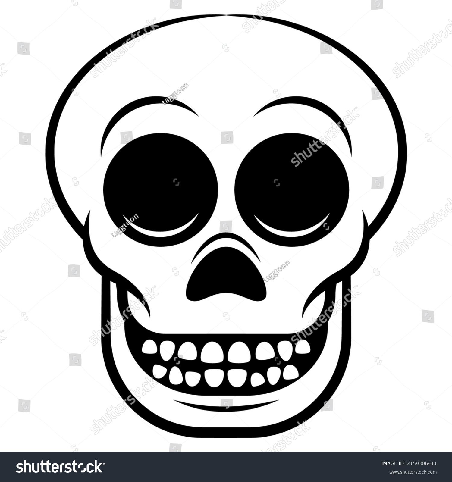 Cartoon Illustration Smiling Skull Best Sticker Stock Vector (Royalty ...