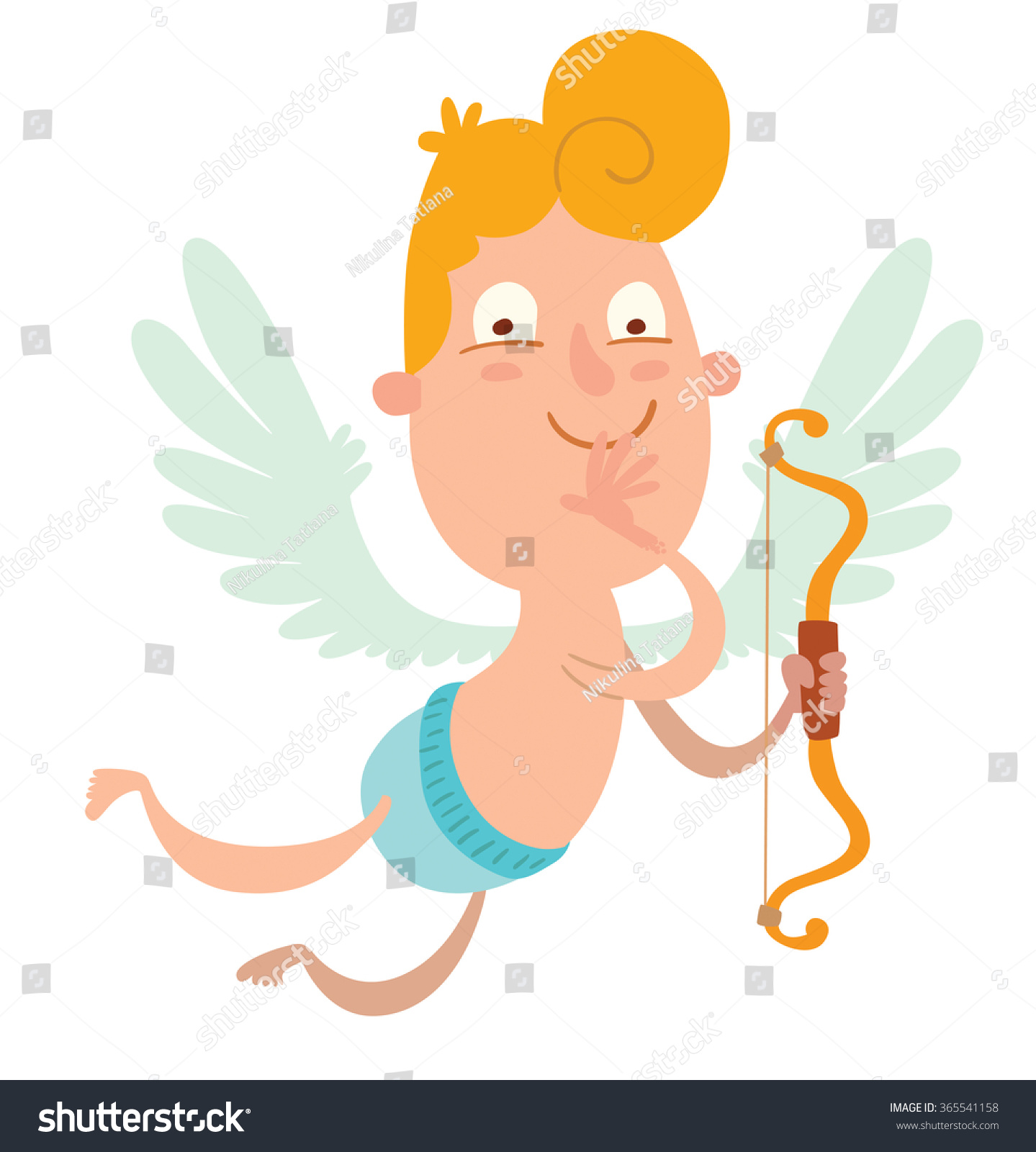 Cartoon Image Cute Little Cupid Orange Stock Vector Royalty Free